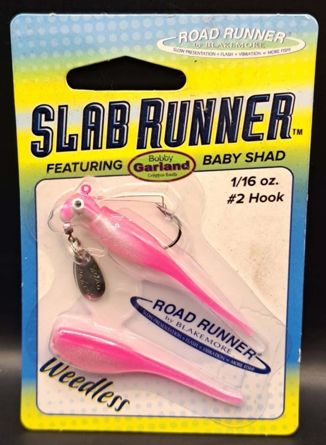 Road Runner - SLAB RUNNER - Weedless 1/16oz Pink Pearl - Bobby Garland Baby Shad