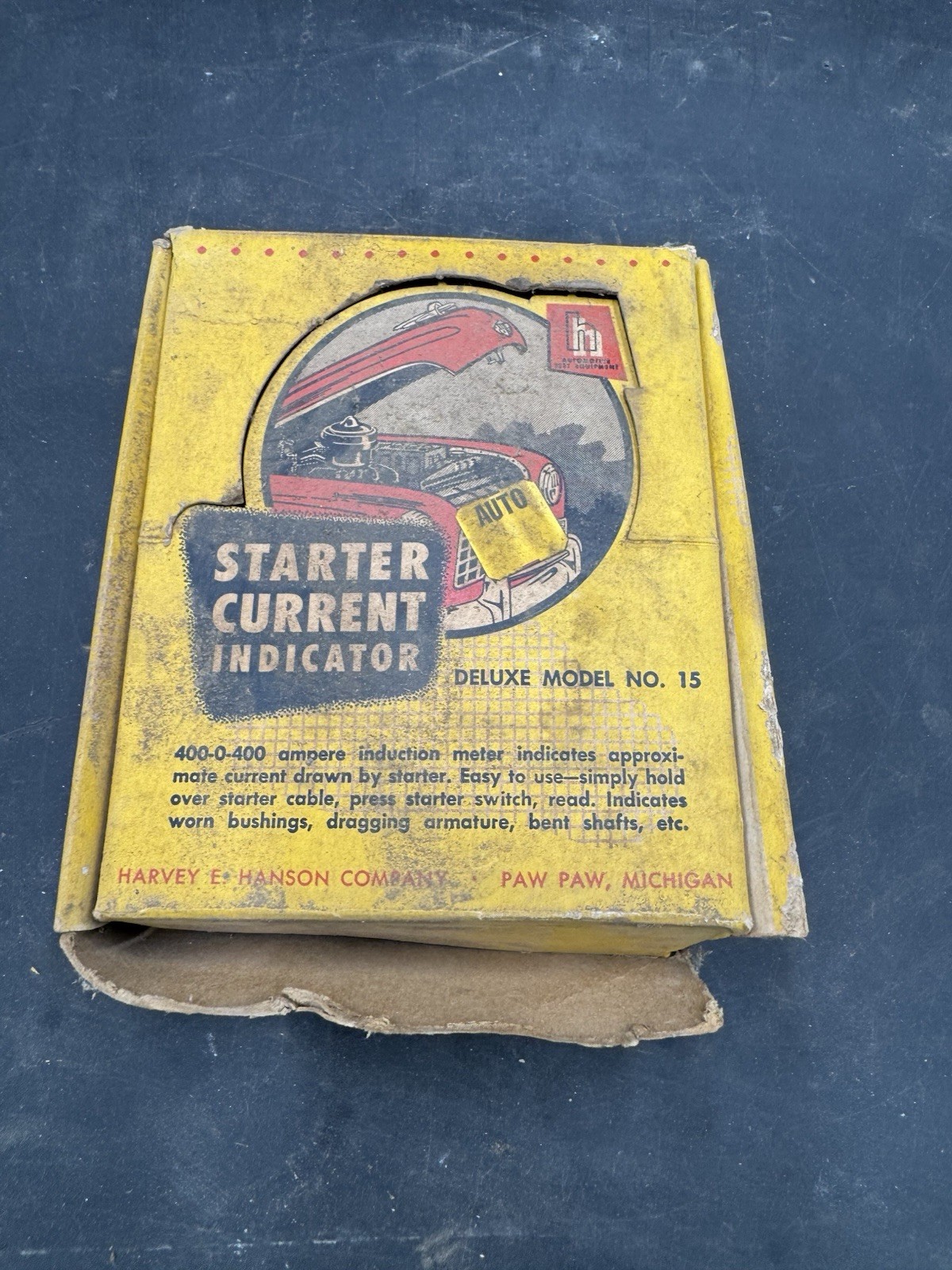 Vintage Starter Current Indicator Deluxe Model #15 Harvey E Hanson Company NOS