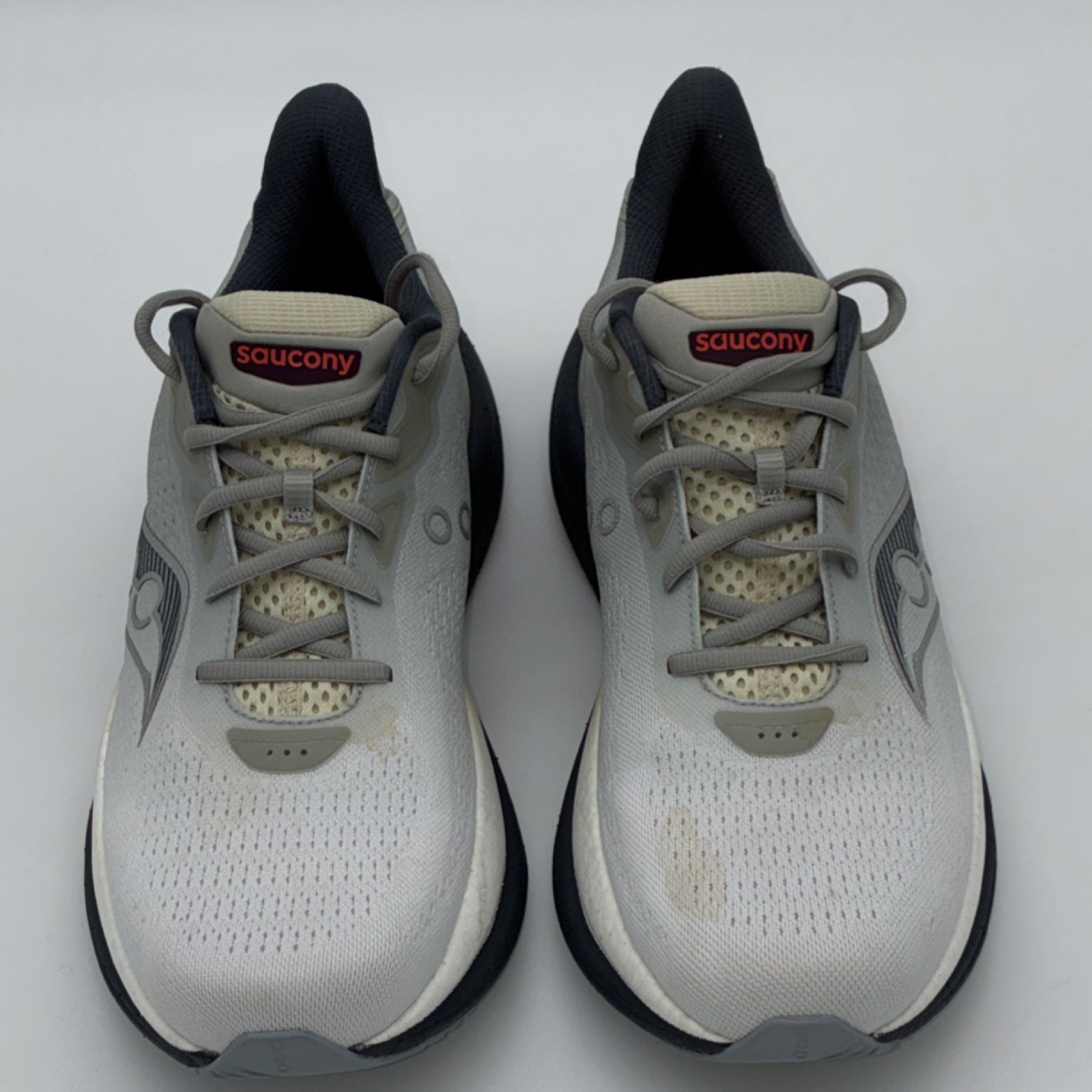 Saucony Triumph 23 Men's Running Shoes Gray White Black Mesh Size 10.5