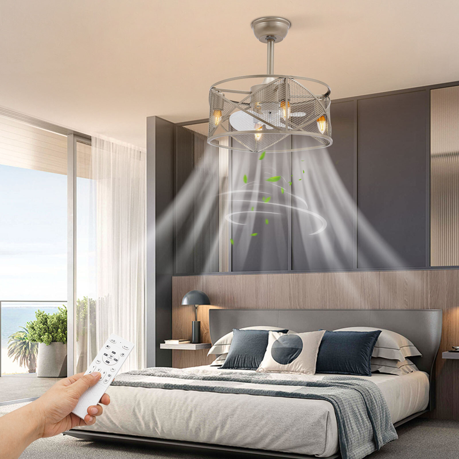 Caged Ceiling Fan Light Ceiling Fan Light Ceiling Fan with Light Remote Control