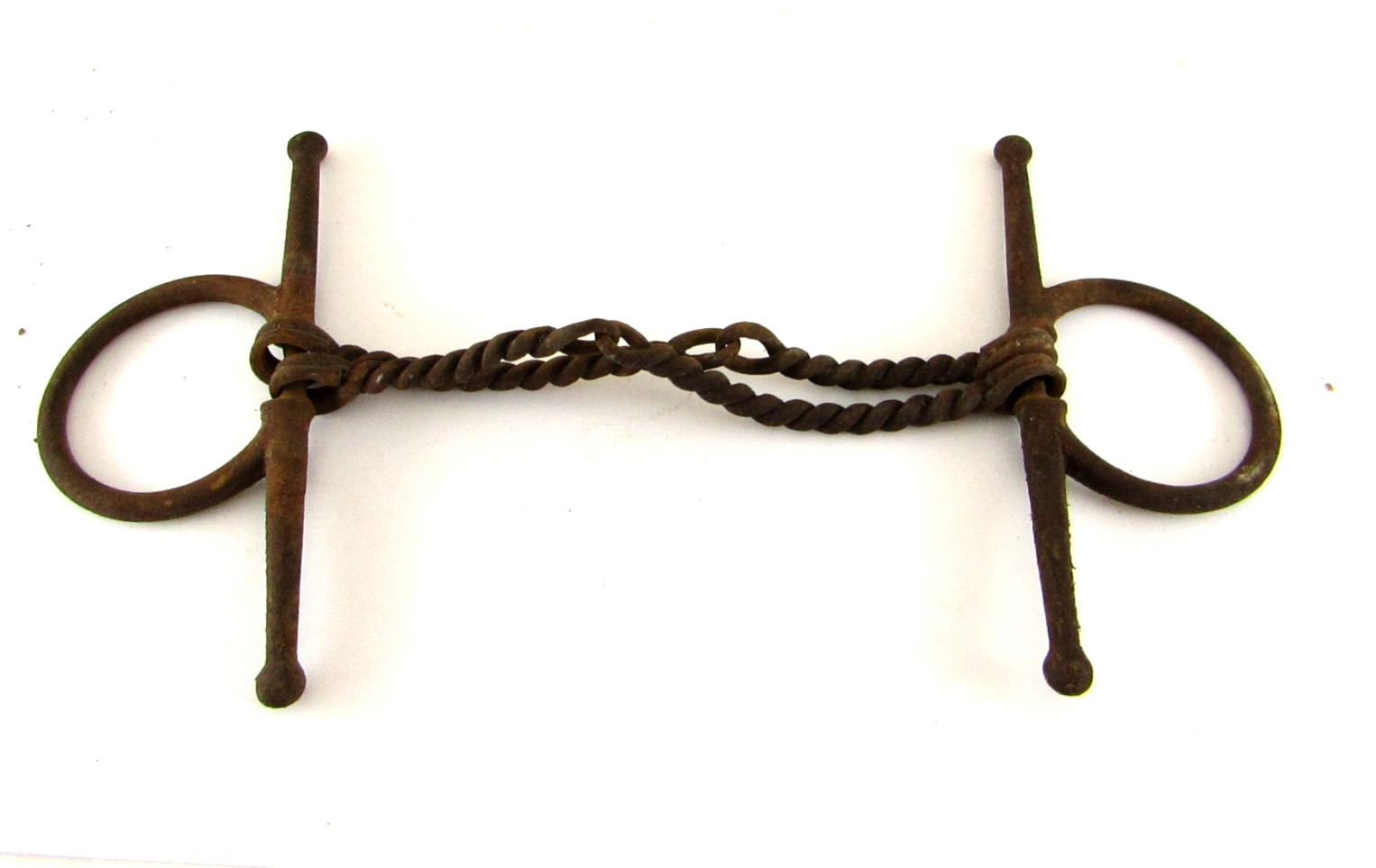 Horse Gag Abbey Bit Double Bar Jointed Twisted Full Cheek 10.5"
