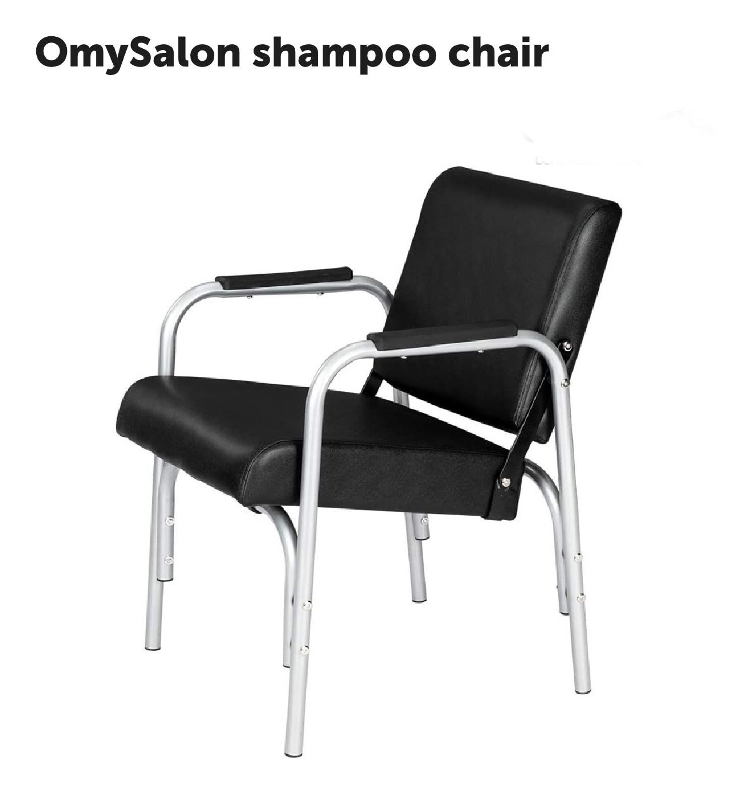 OmySalon Adjustable Shampoo Chair - Black legs/armrests