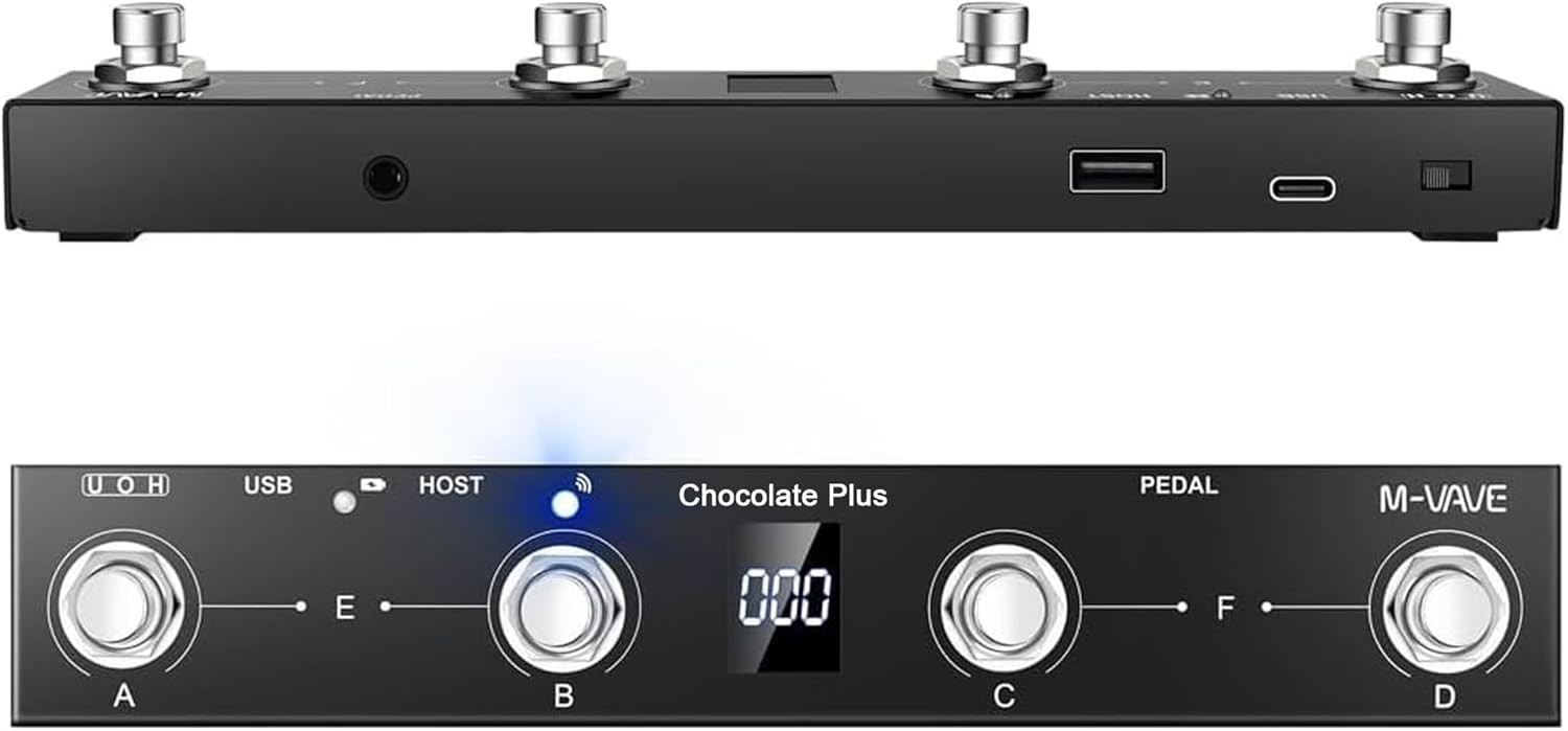 Advanced Wireless 4 Button MIDI Foot Controller - Compact Design for Musicians
