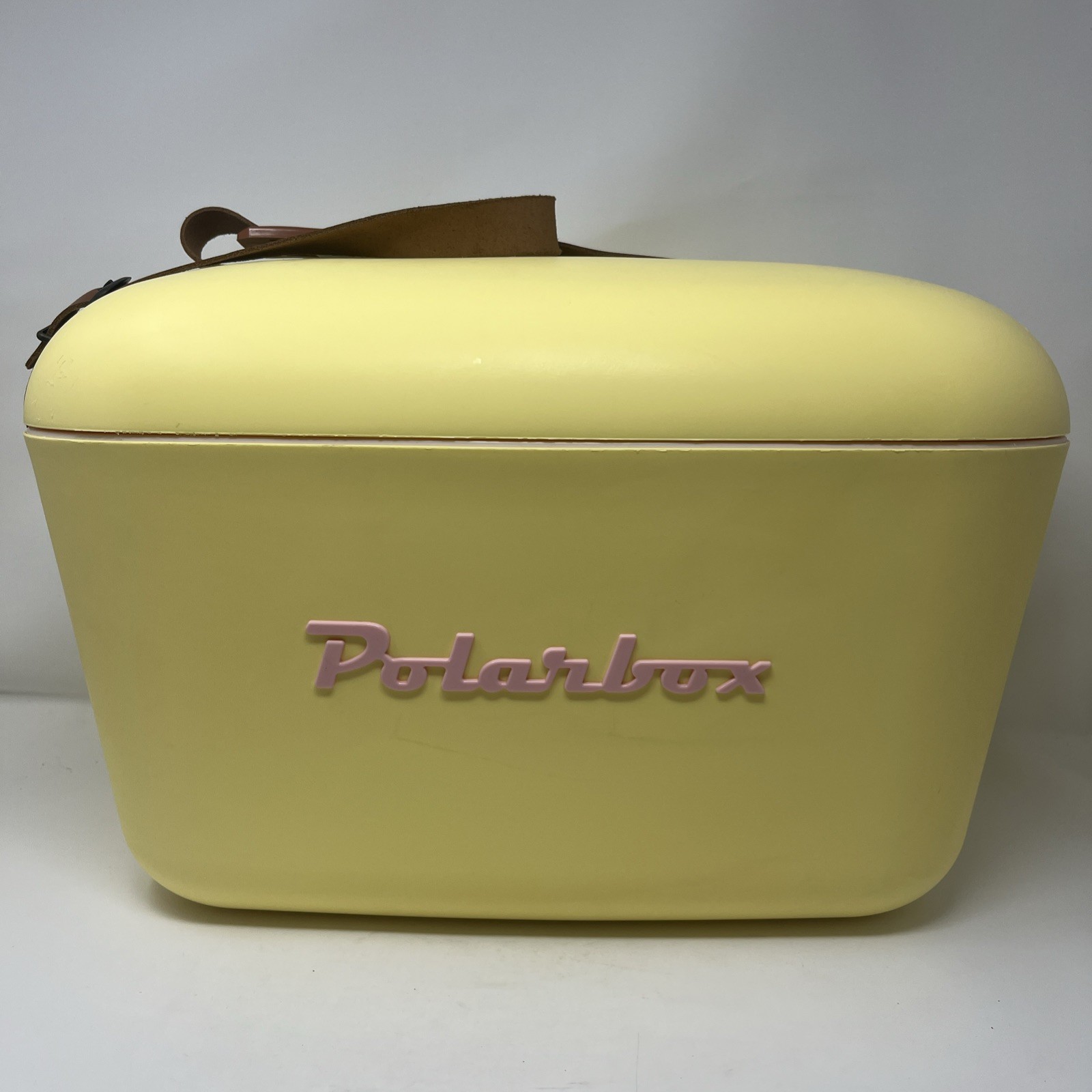 Retro Yellow Polar Box Cooler W/ Leather  Strap & Pink Polarbox Logo Rare Colors