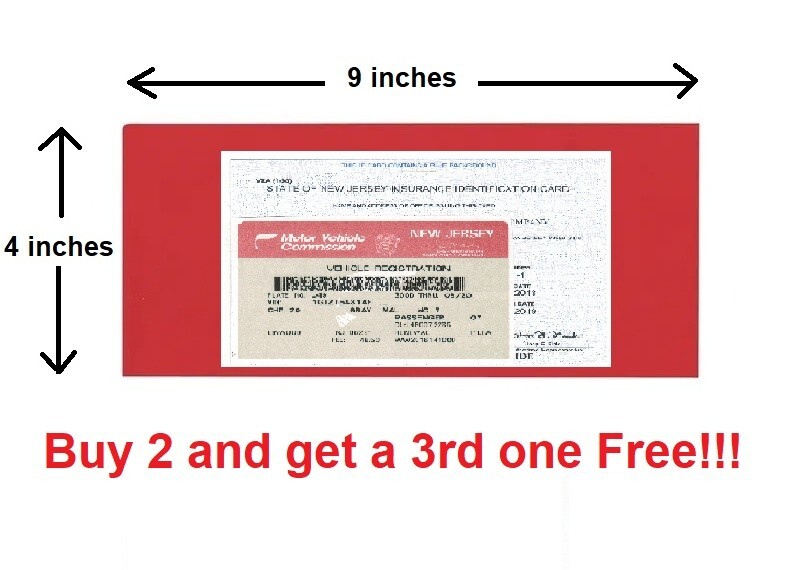 1  LONG  9"x4" AUTO CAR TRUCK INSURANCE REGISTRATION ID CARD CASE WALLET HOLDER