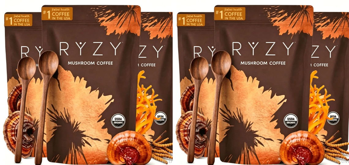 Ryze Mushroom Coffee Organic New 30 SERVINGS Instant Coffee PACK  6
