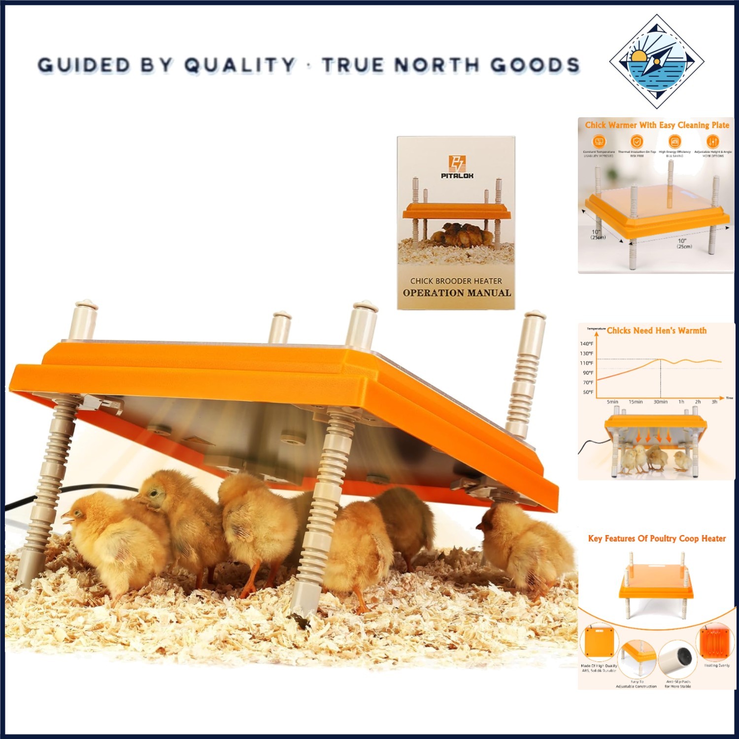 Electric Heating Plate for Chicks with Multiple Height Options and Insulation