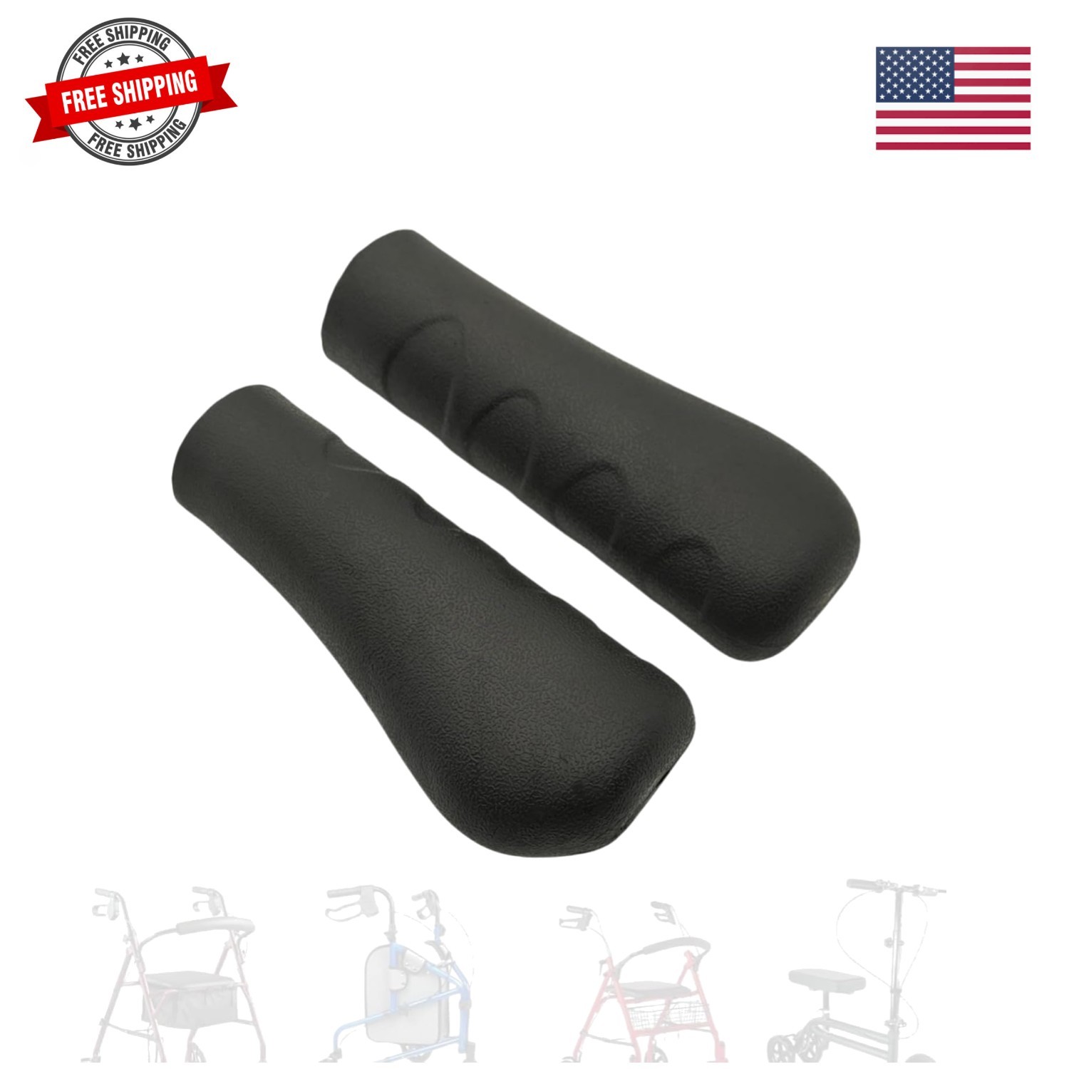 2 PCS Crutch Hand Grips Replacement Parts Fit for Rollator Walker ,Rollator H...
