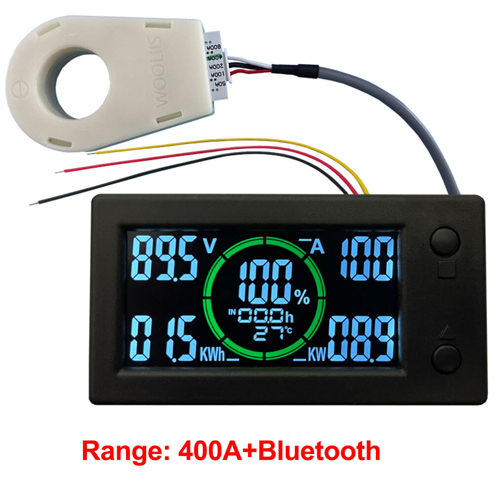 DC0-300V 50A/100A/200A/400A Bluetooth Voltage Current Power Energy Coulomb Meter