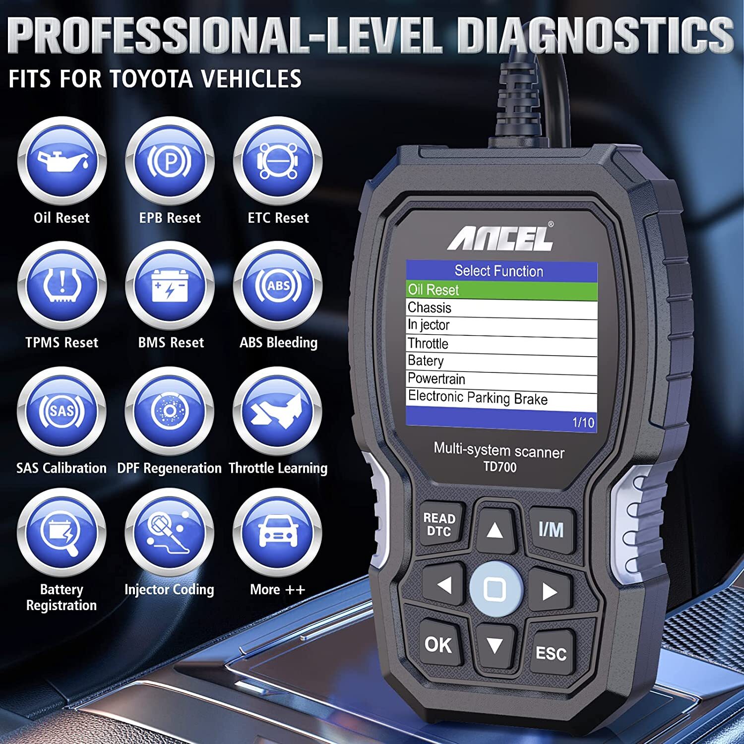 All System OBD2 Scanner Diagnostic Tool For CAMRY LEXUS COROLLA Car Code Reader