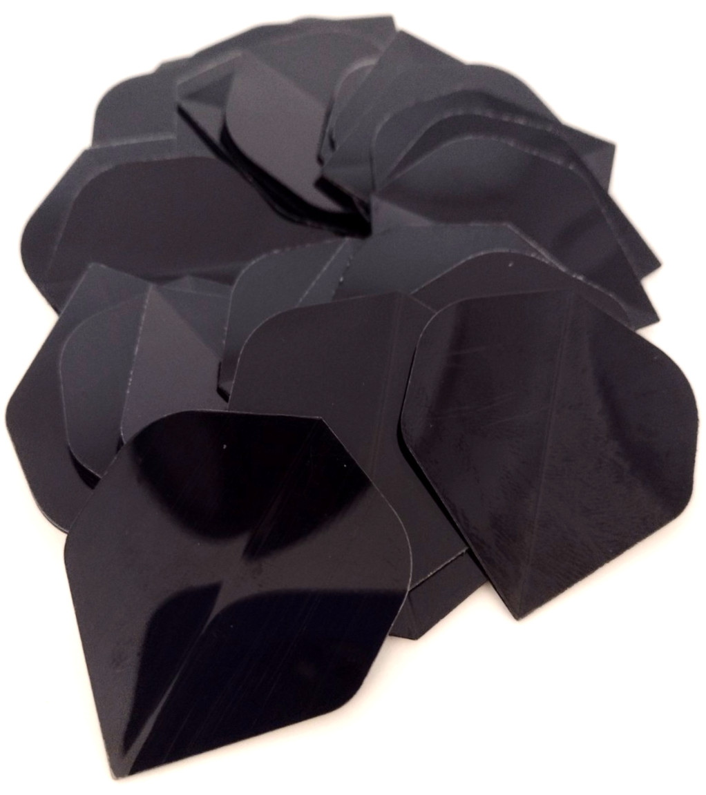 Dart Flights Plain Black 75 micron thickness No 2 Standard Shape 10 Sets 30pcs