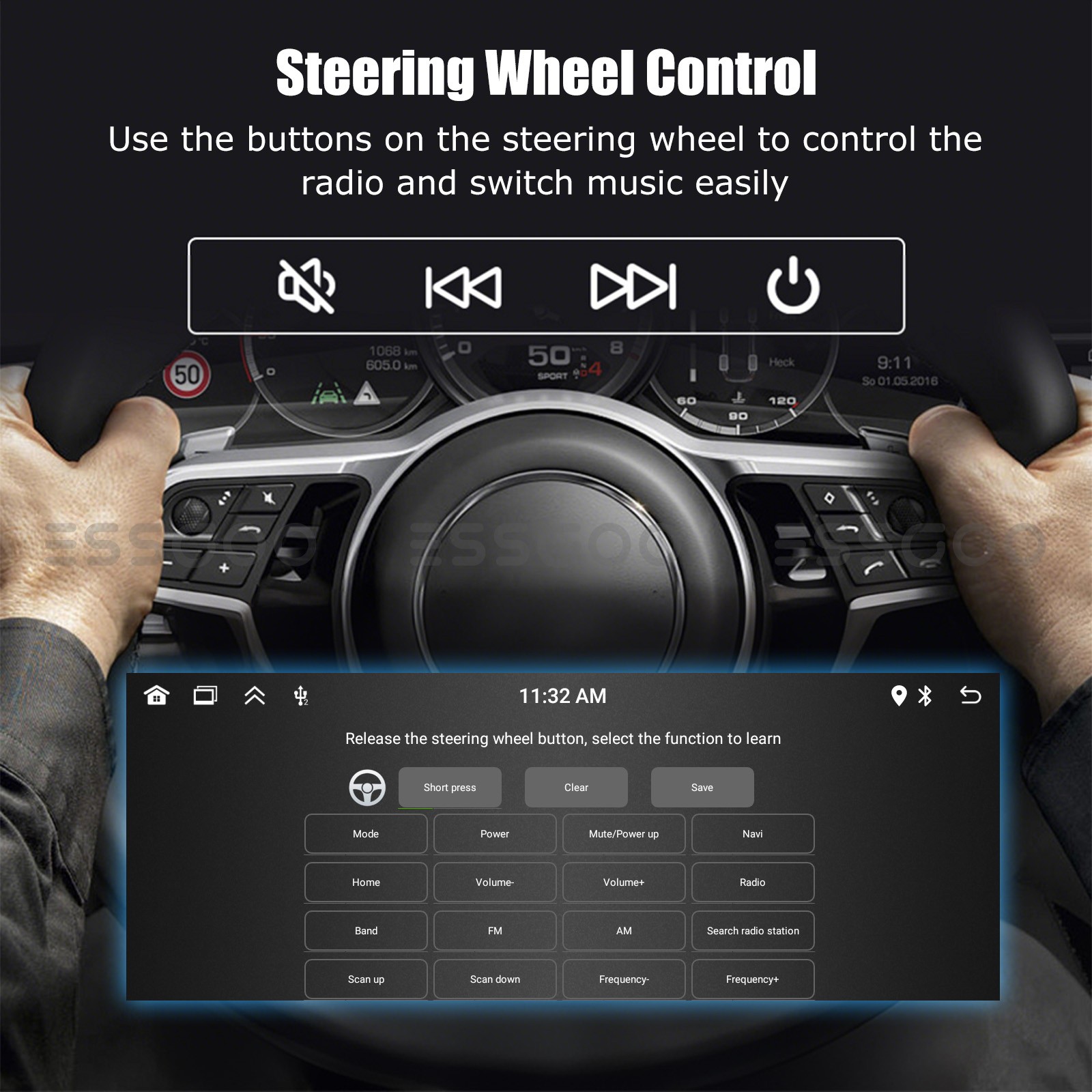 6.36" Single Din Car Stereo Wireless CarPlay Android Auto Radio Bluetooth MP5 FM