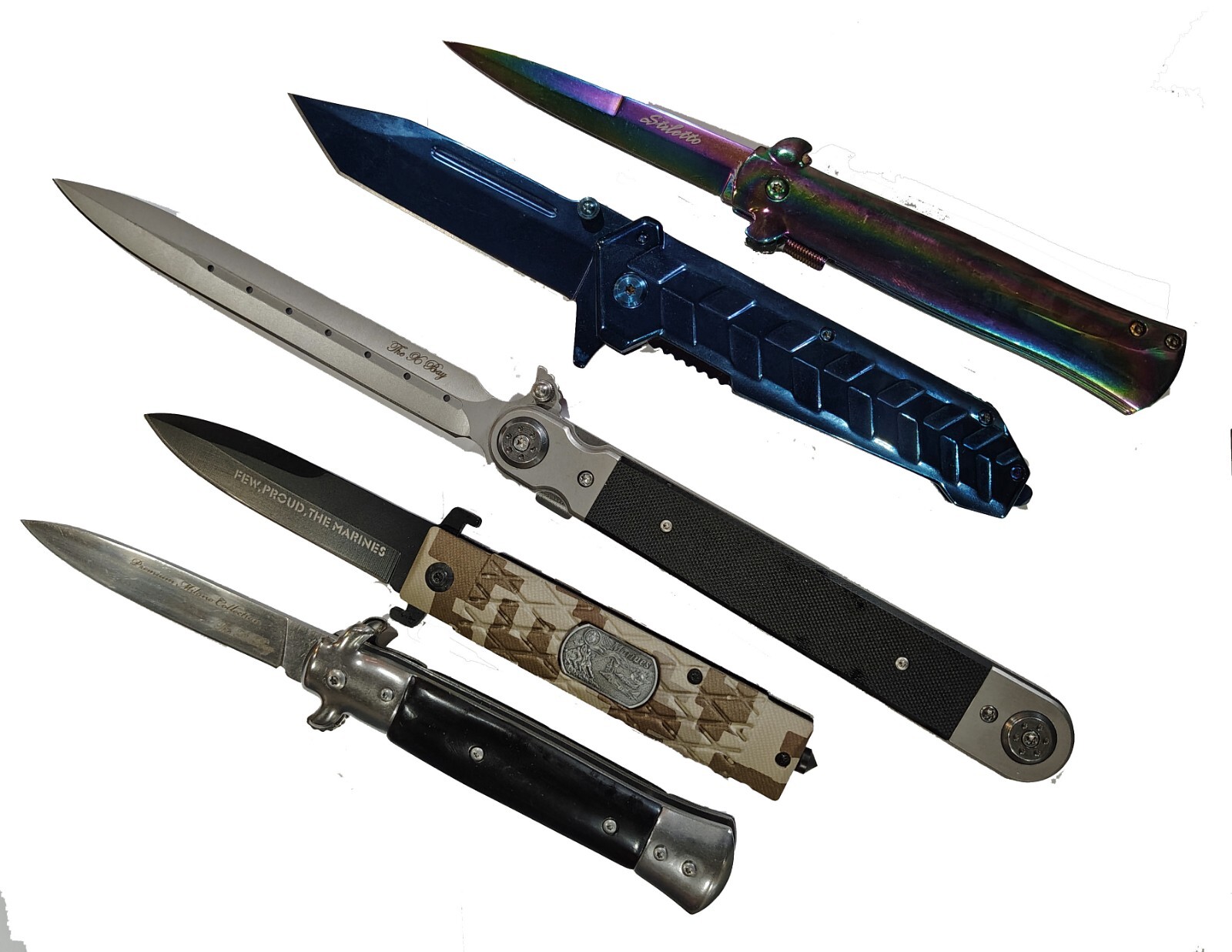 5 For $25 Wholesale Lot Brand New Spring Assisted Opening Pocket Knives Lot 7