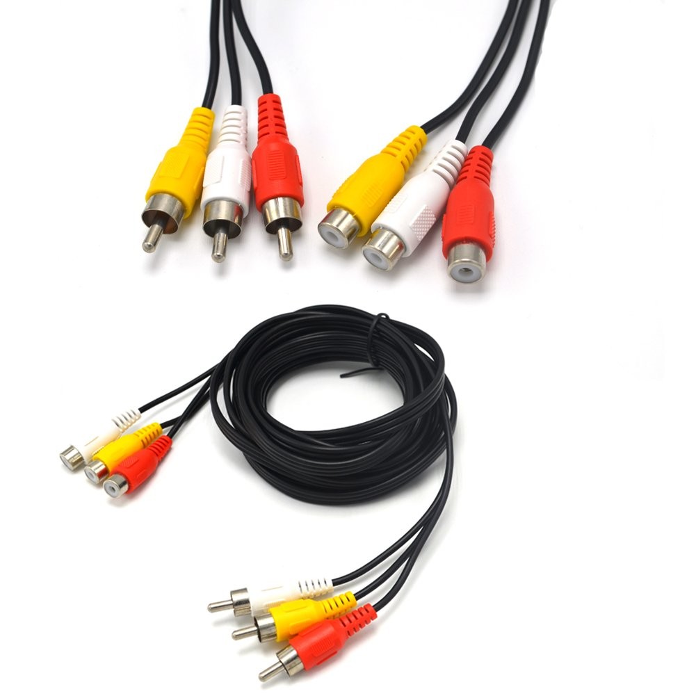 Padarsey® 10ft 3RCA Male to 3 RCA Female, Red,White,Yellow