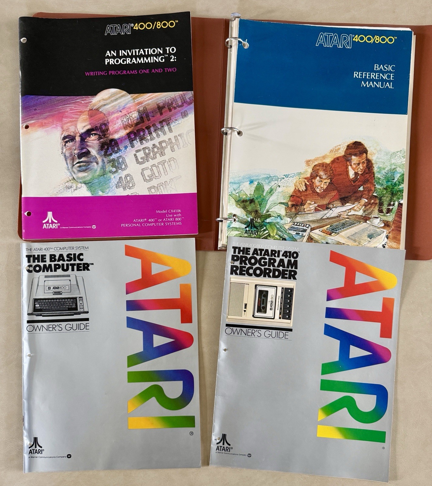 Atari 400/800 Invitation to Programming 2 Basic Computer Reference Manual Binder