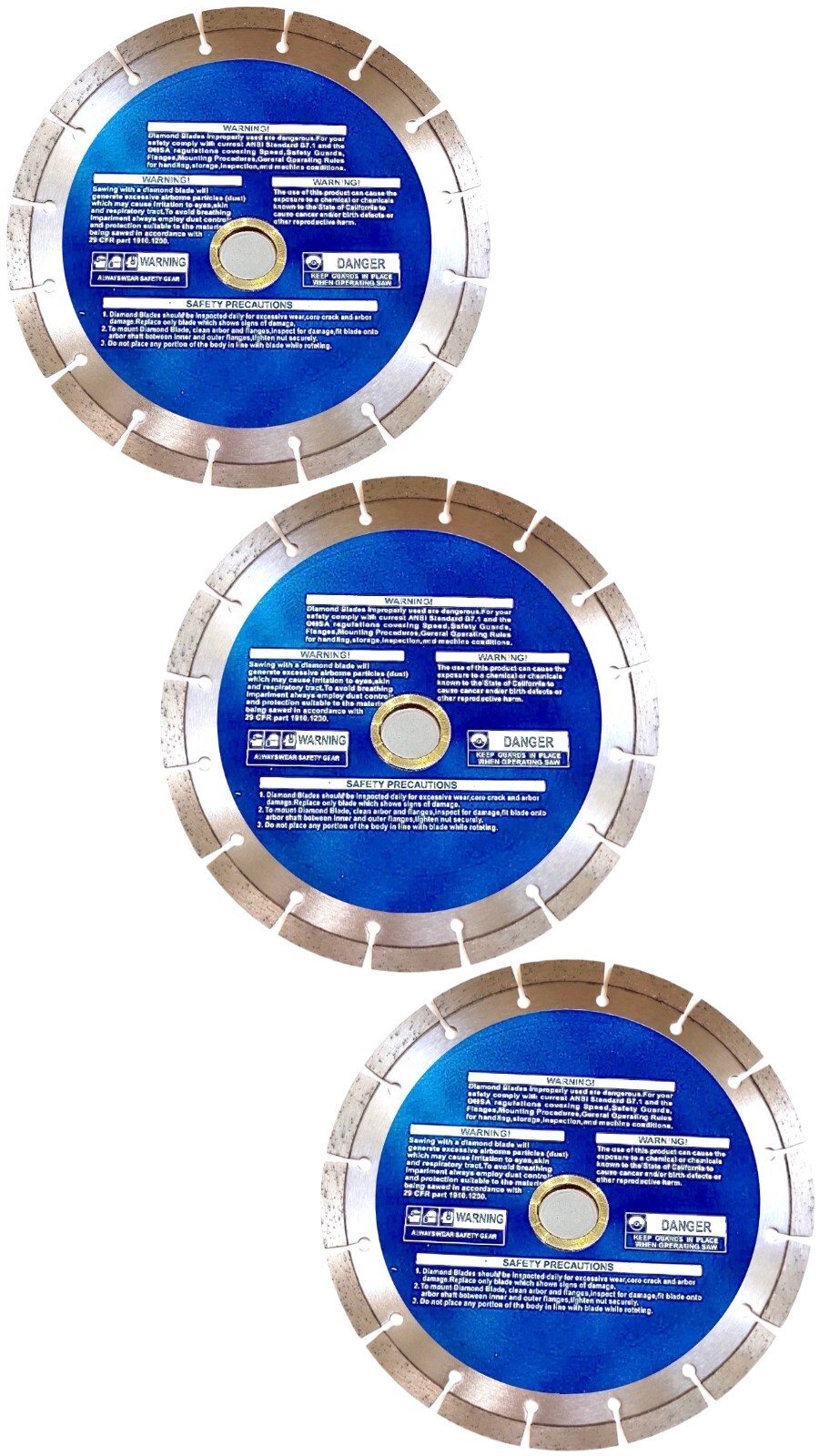 DCH 230 hand saw 9" Diamond Blade stone Concrete blade proper rpm rating (3pk)