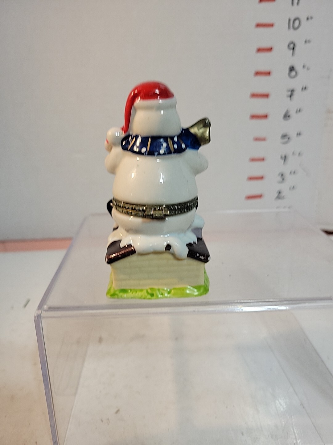 Ceramic Snowman Trinket Box