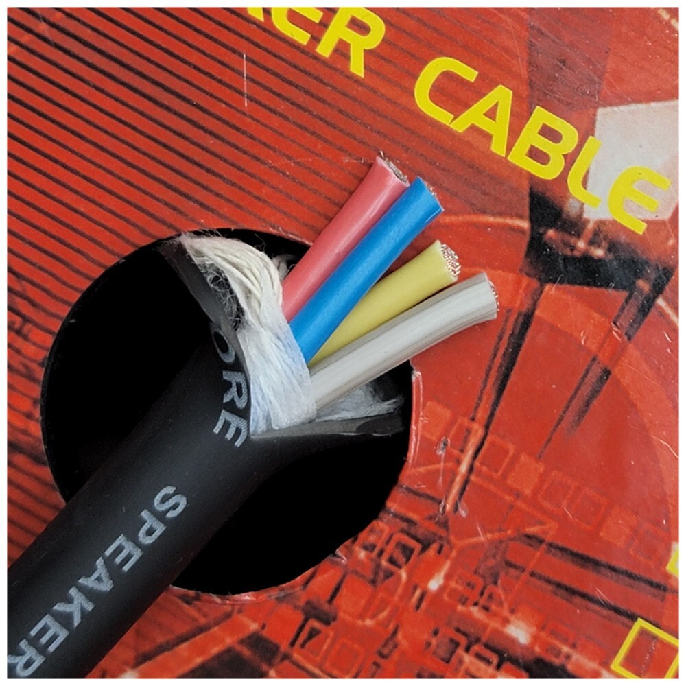 Bulk Roll 100 ft 12-Gauge GA 4-Conductor Core Snake Speaker Audio Cable Wire