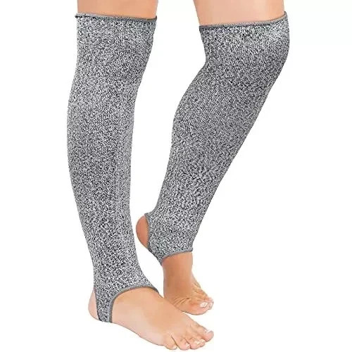 Cut Resistant Leg Sleeves Bite-Proof Protective Leg Sleeves for Welding, Gray