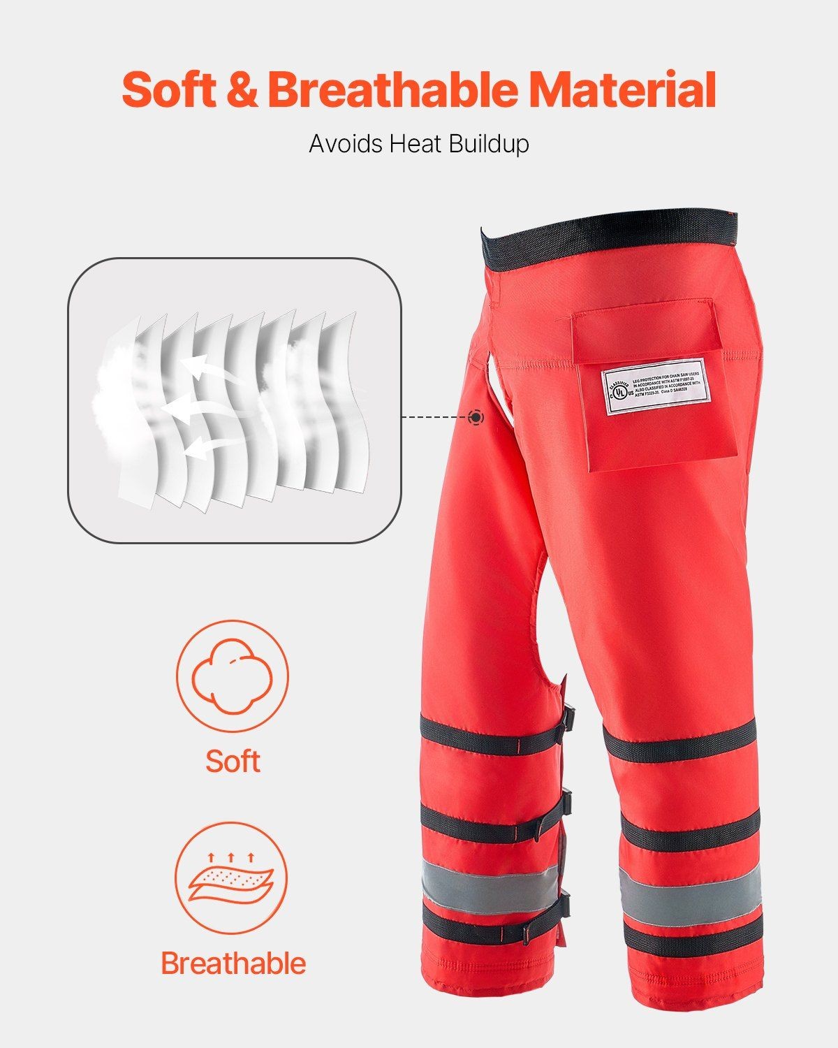 8-Layer Apron-Style 39.7in Chainsaw Chaps Class D Ultimate Guard