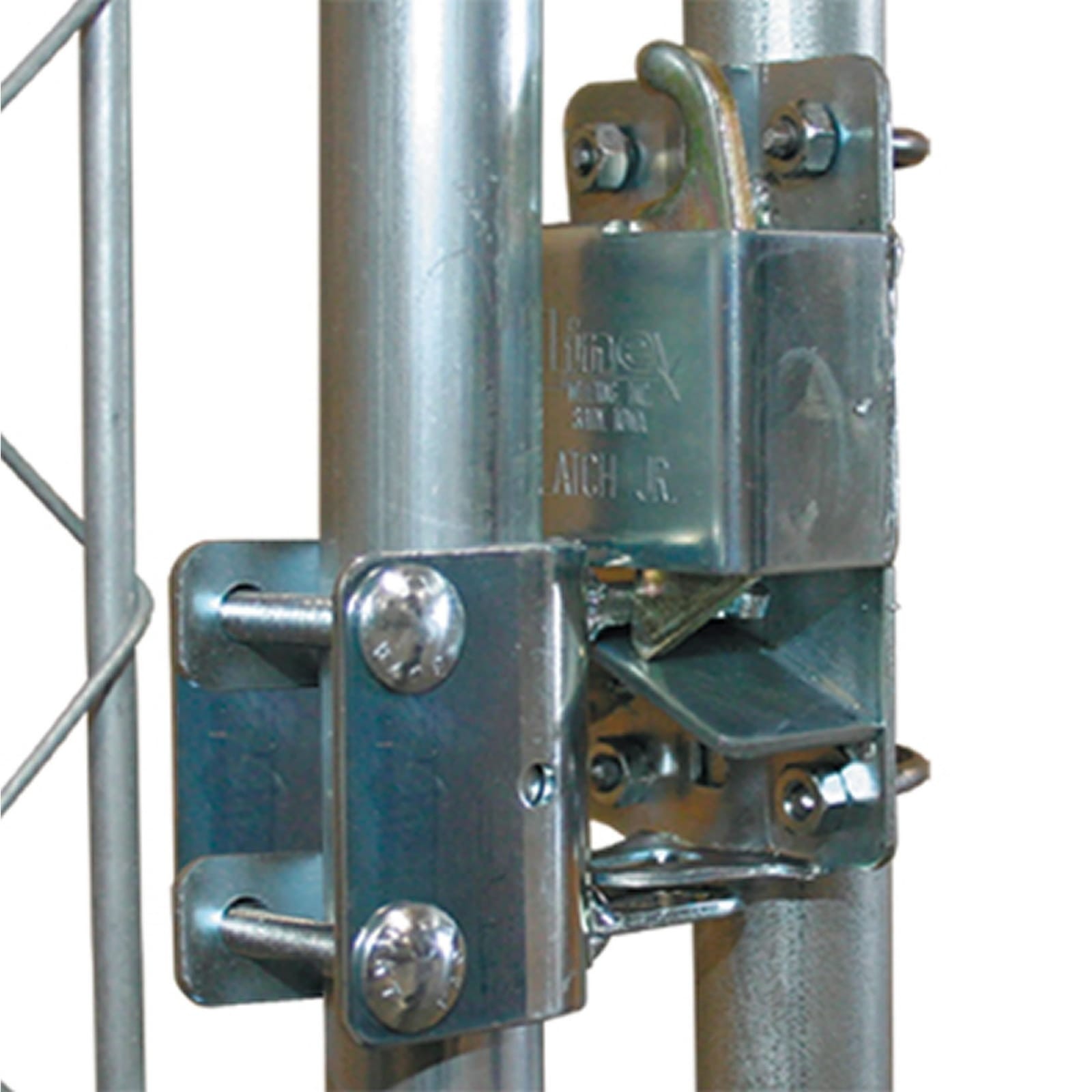 Co-Line SLJR 6" Silver Lockable 2-Way Junior Livestock Gate Latch with Funnel
