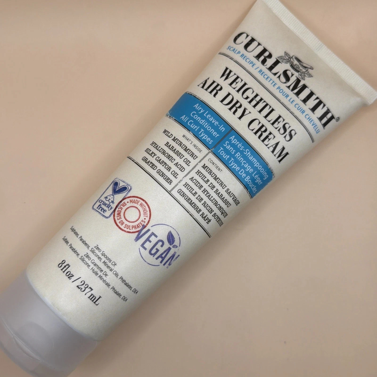 CURLSMITH ~ Weightless Air Dry Cream ~ Vegan Leave-In Conditioner ~ 8 fl oz  NEW