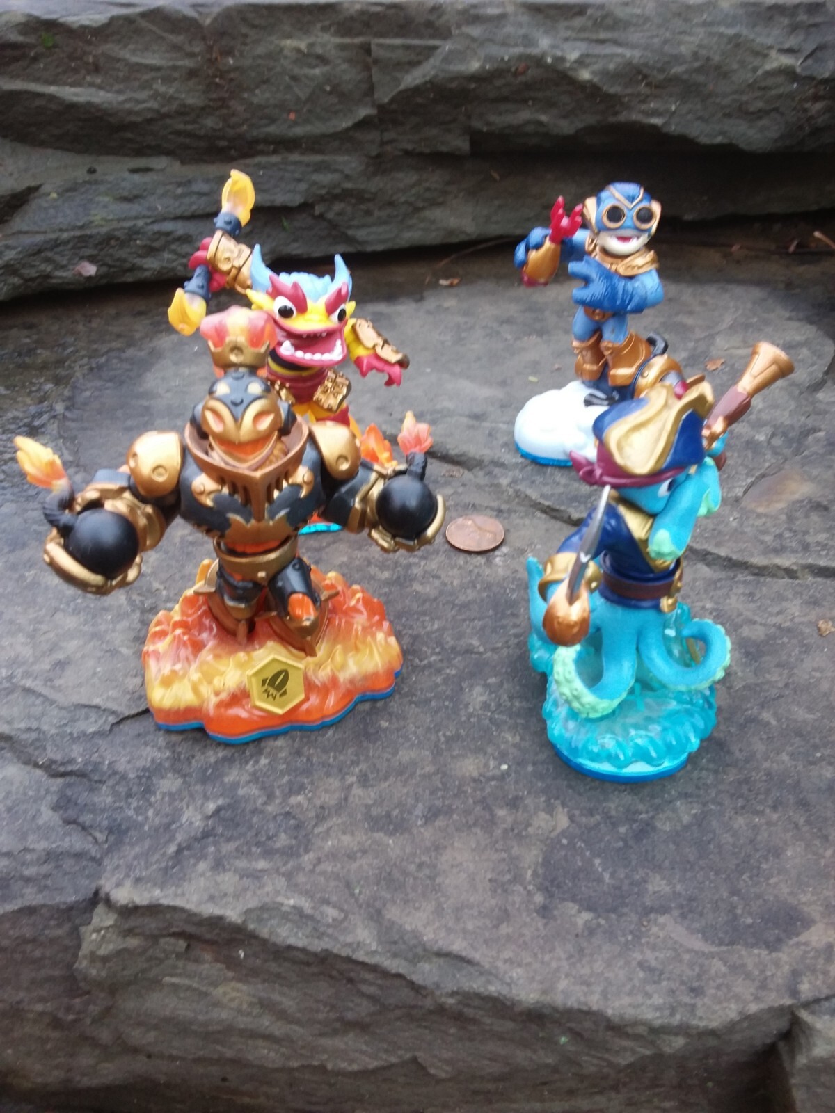 Activision Skylander Action Figures, 2013, Blast Zone, Wash Buckler, Lot of 4