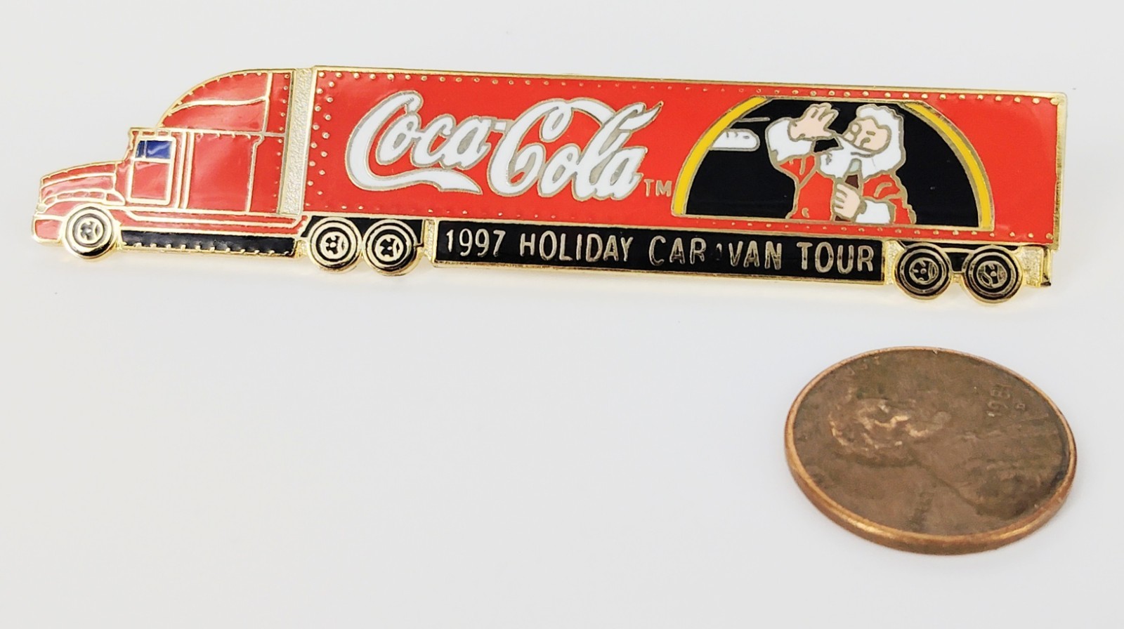 Coca Cola 1997 Holiday Caravan Truck Pin Vintage Coke Advertising Pin