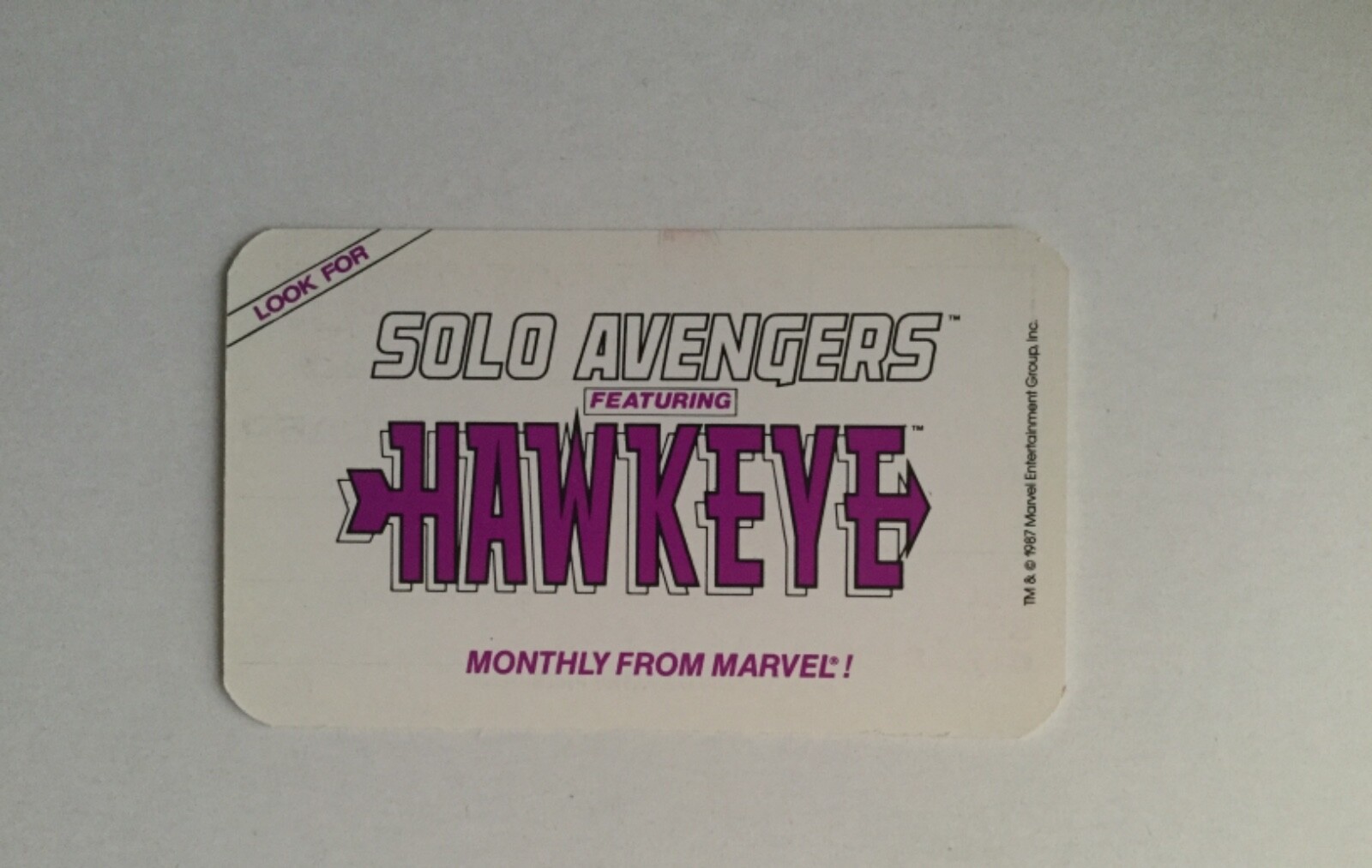 Avengers comics original rare membership card 1982