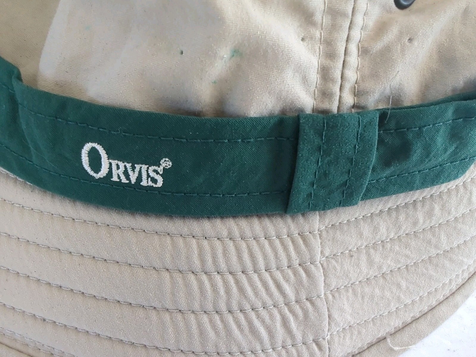 Vintage Orvis Fishing Outdoor Sun Hat Longer Bill Made In USA Adjustable FastTab