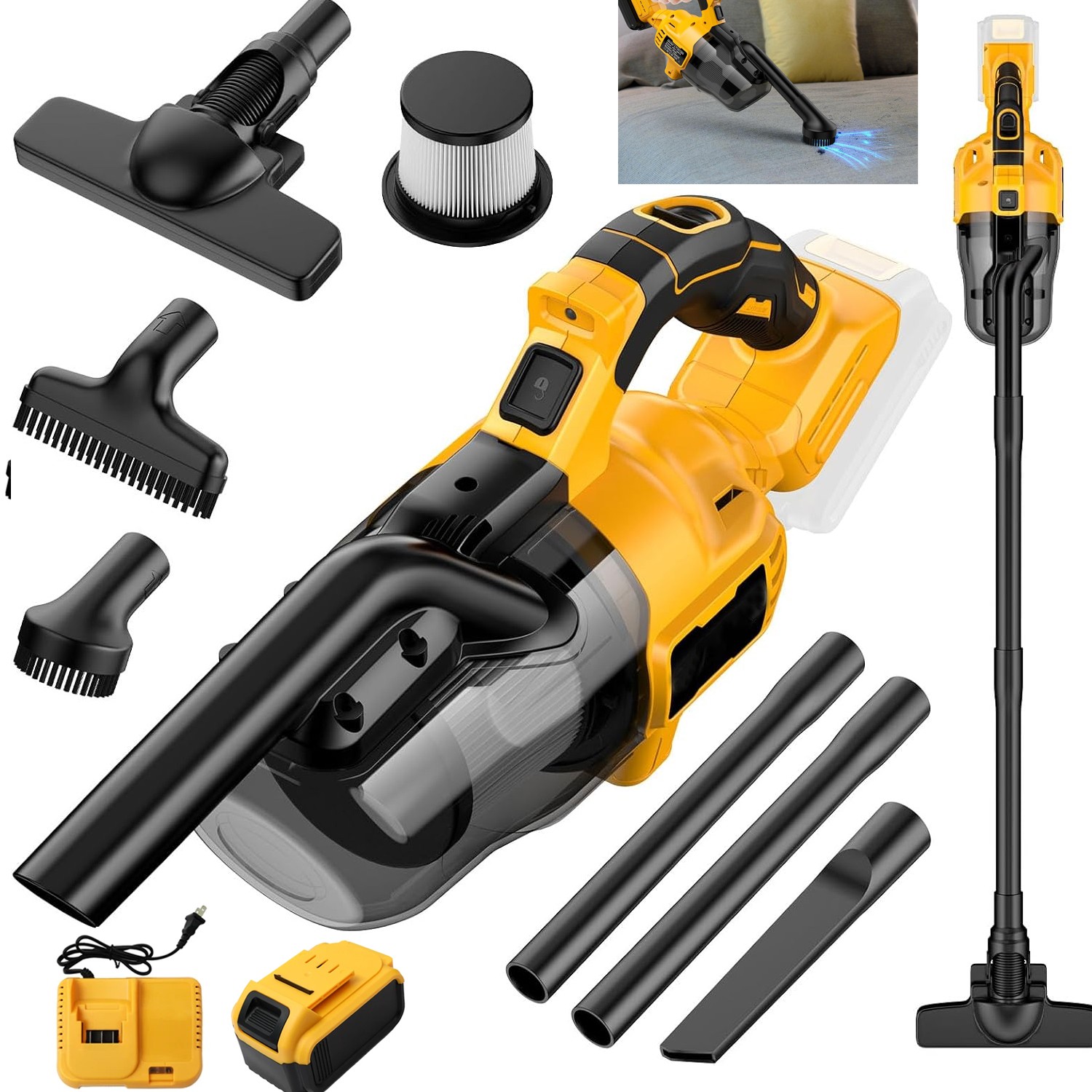 Cordless Vacuum Cleaner with 20V Battery 5 in 1 Handheld Electric Vacuum Cleaner