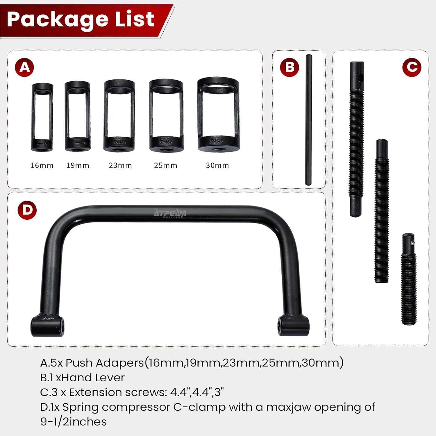 ATPEAM Auto Valve Spring Compressor C Clamp Tool Set Suitable for...