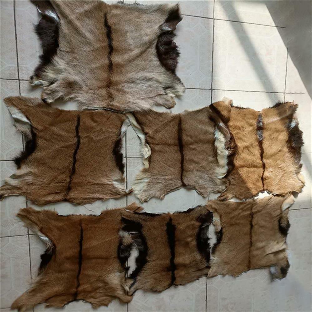 3 Pieces Real Goat Hide Skin Fur Pelt Rug Tanned Leather Clothing Accessories