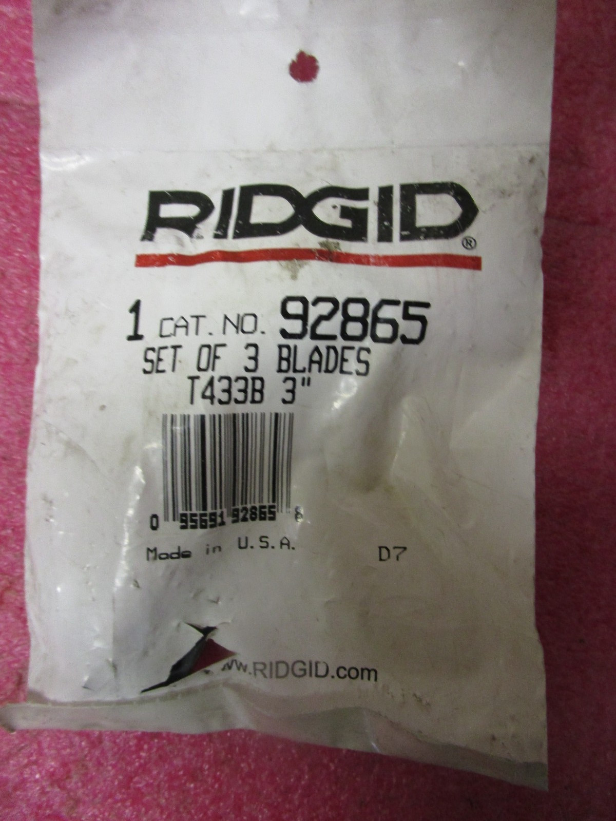 RIDGID T-433B  3" BLADES (92865) Replacement Blade Set for T-433 Cutter