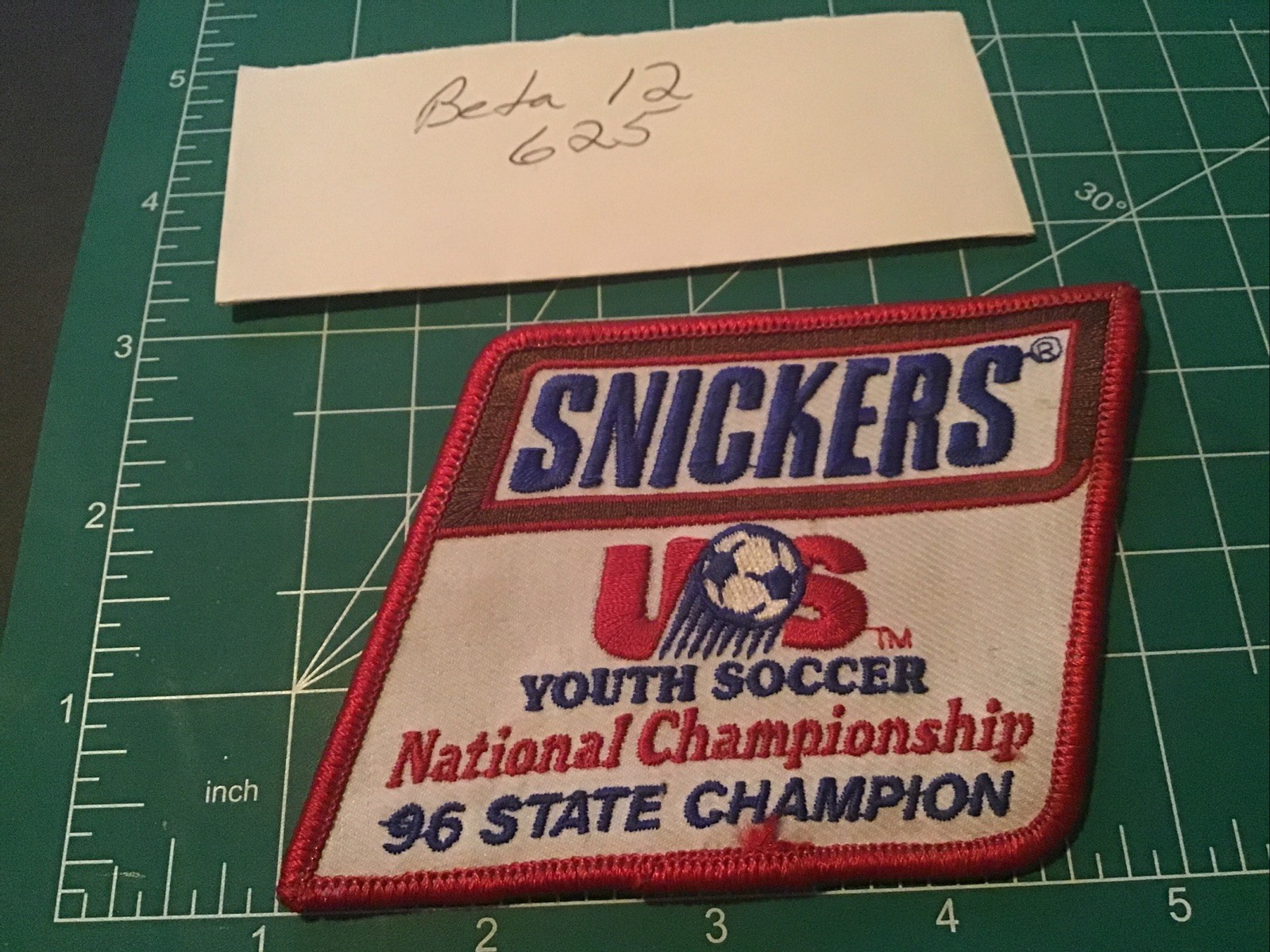 Vintage Embroidered Patch Snickers U.S. Youth Soccer 1996 state champion Patch