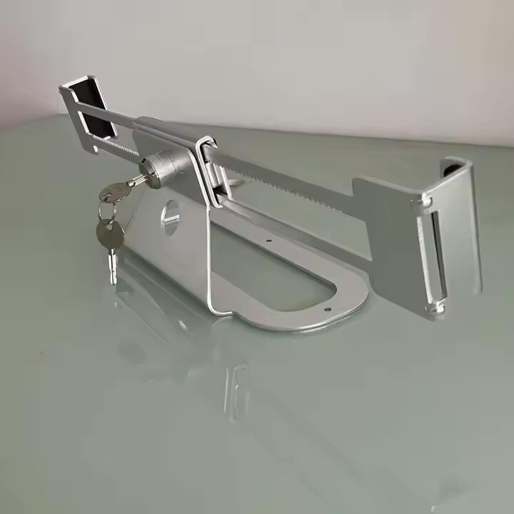 Laptop Lock Dock Retail Anti Theft Holder Adjustable Width Silver B1405