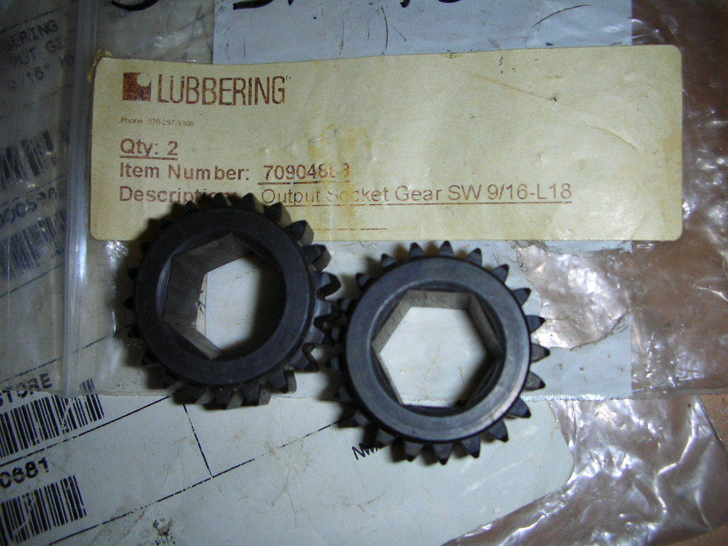 Lubbering 70904868 Output Socket Gear 9/16" Hex SW 9/16-L18 70904888 SW9/16-L18