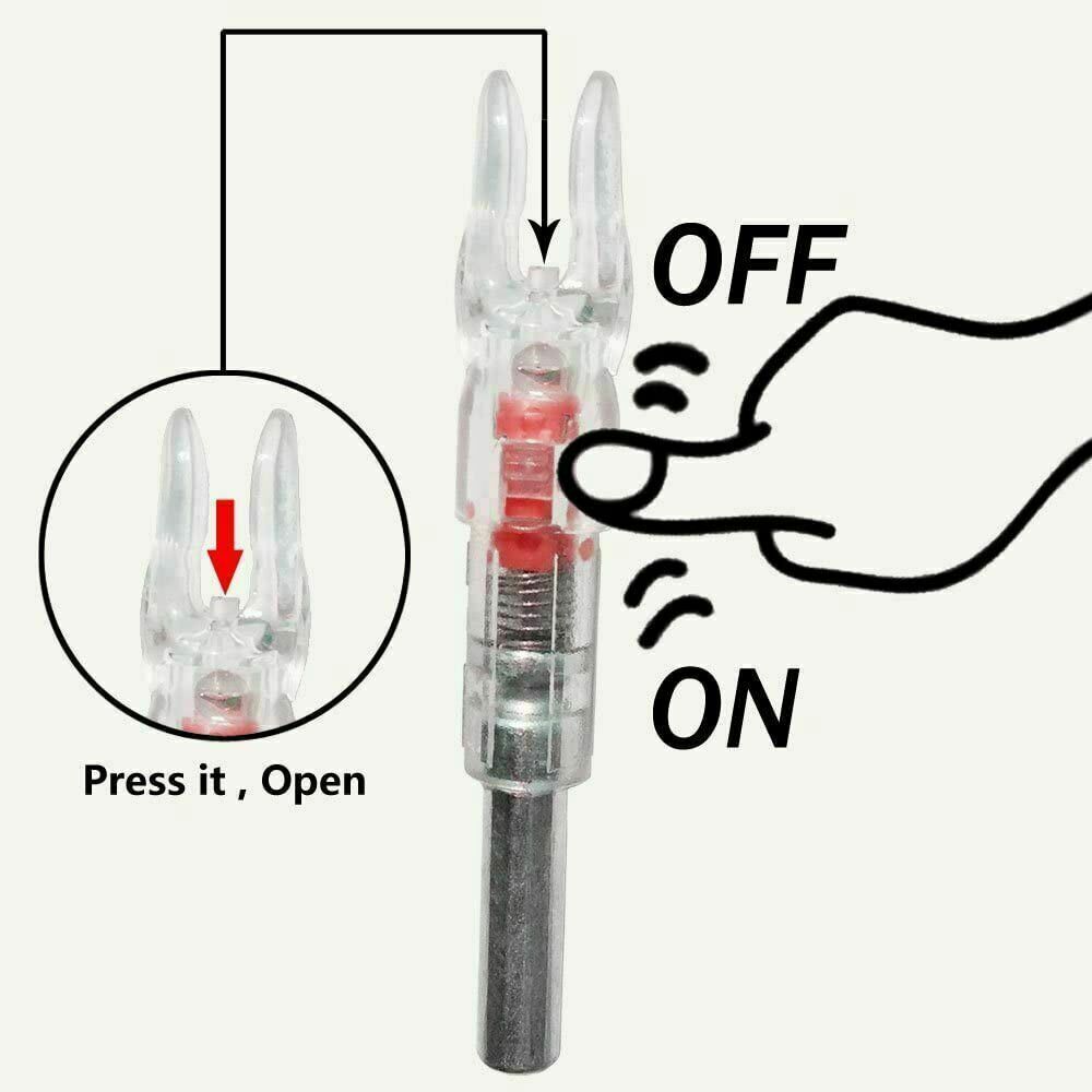 6PCS Automatically Led Lighted Nocks for Arrows with .244"/6.2mm Inside Diameter