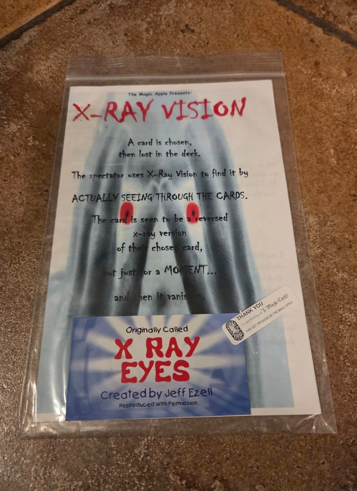 X-Ray Vision by Jeff Ezell Magic Mentalism Tricks