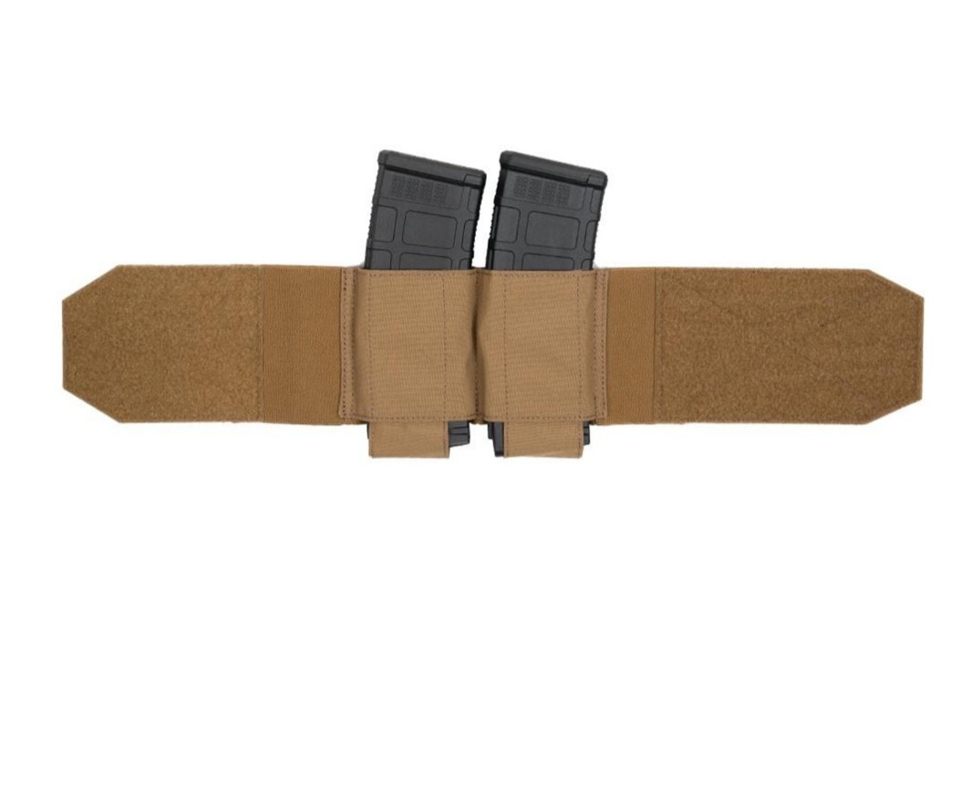 Tactical Plate Carrier Dual Mag Pouch Cummerbund, Elastic Hook And Loop
