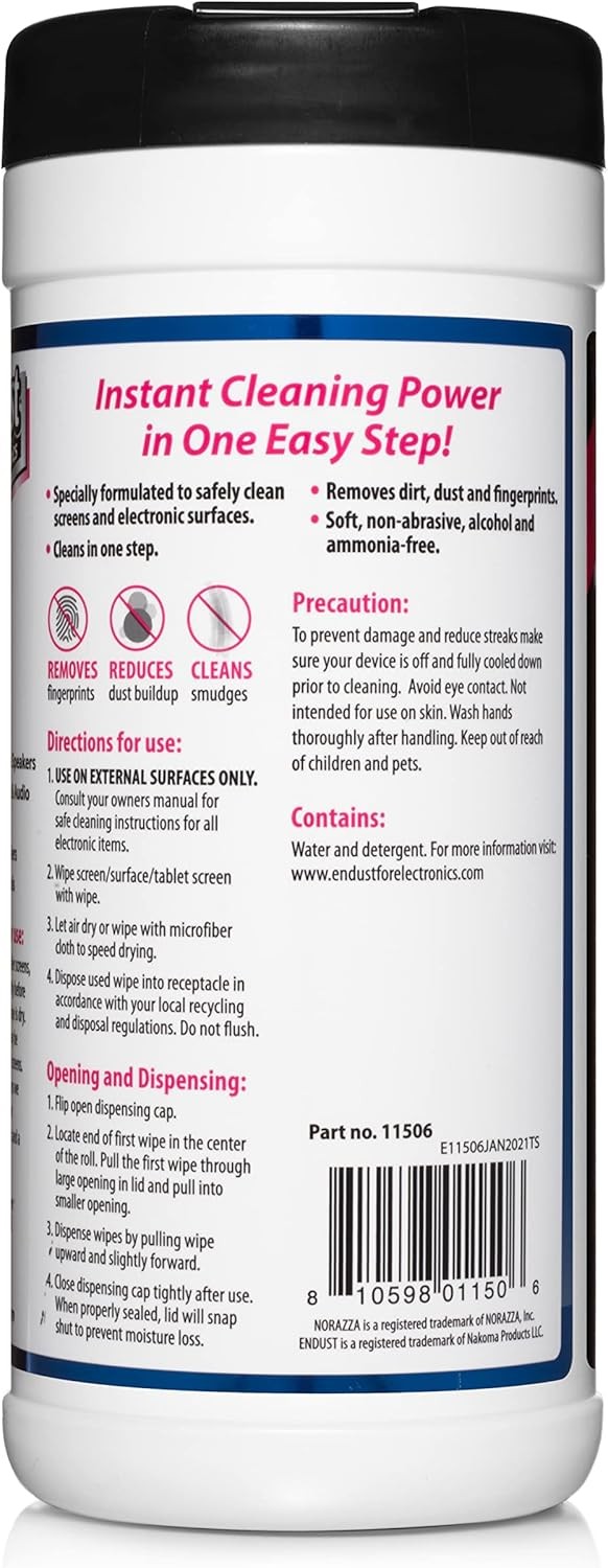 70 Pack Electronics Screen & Surface Cleaning Wipes – LCD & Plasma Safe