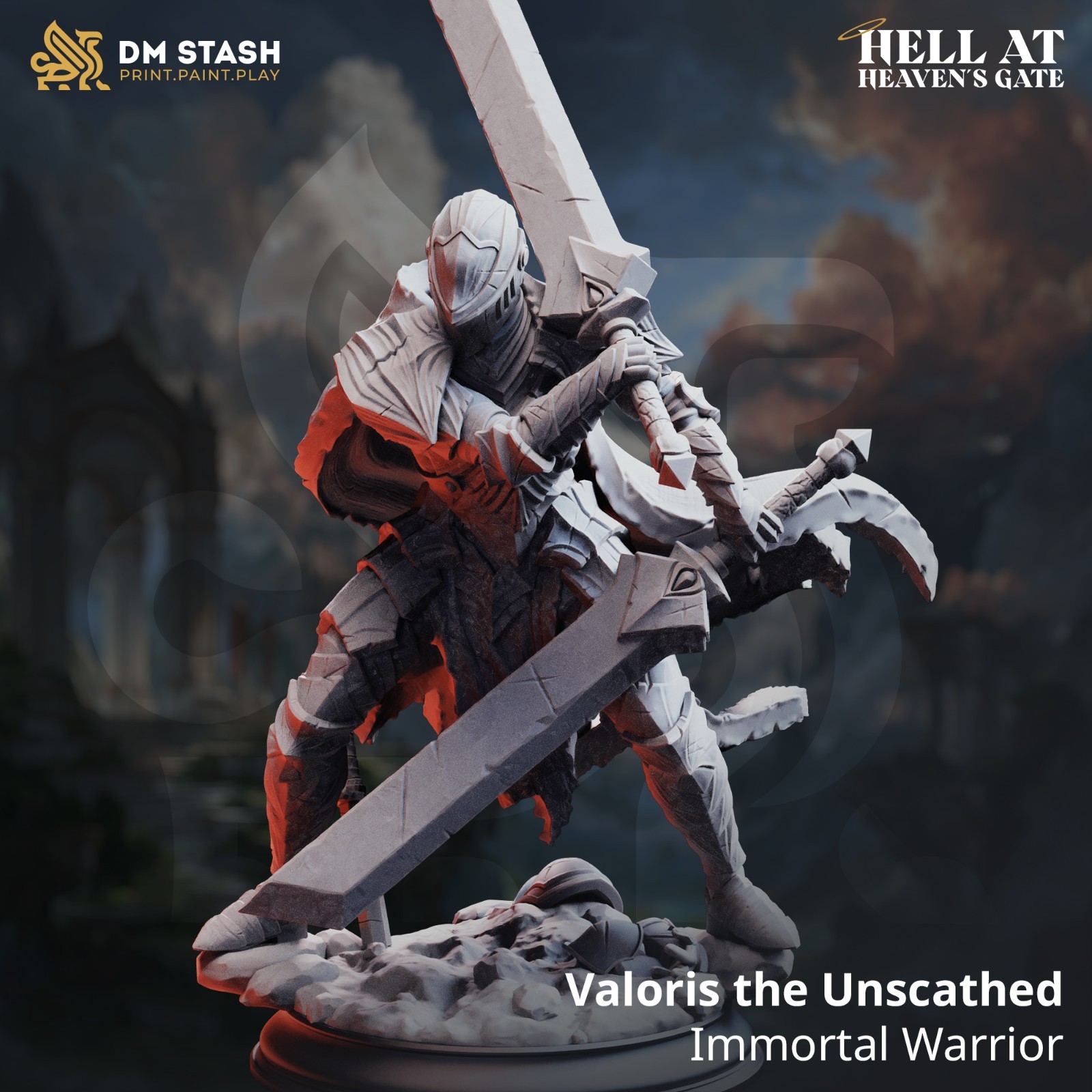 Dungeons & Dragons Human Fighter Miniature - Valoris - TTRPG DnD RPG Wargames