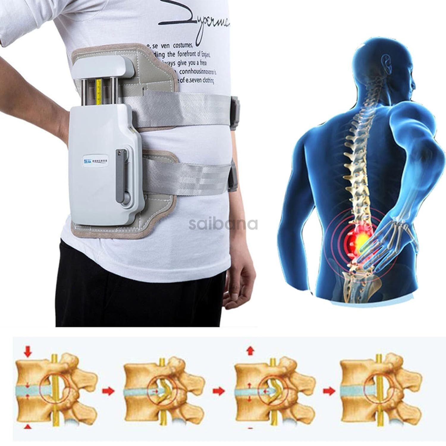 Adjustable Lumbar Spinal Decompression Belt Mechanical Traction Device