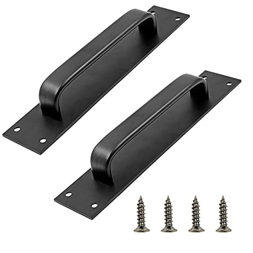 Jiozermi 2 Pack 7.9 Inch Sliding Barn Door Handle | Aluminium Alloy, Gate Black