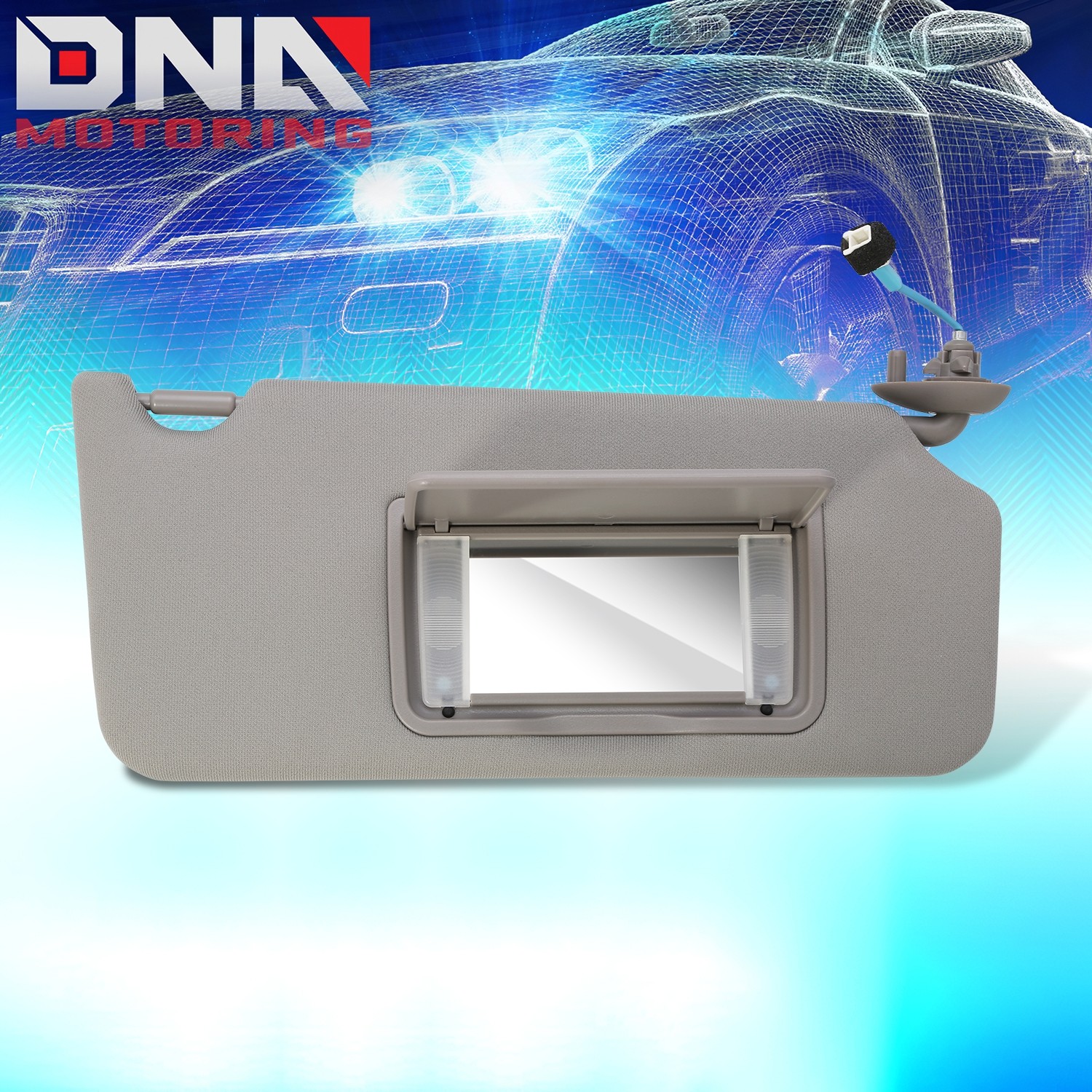 For 2008-2012 Honda Accord Passenger Right Sun Visor Sunshade w/ Mirror Gray