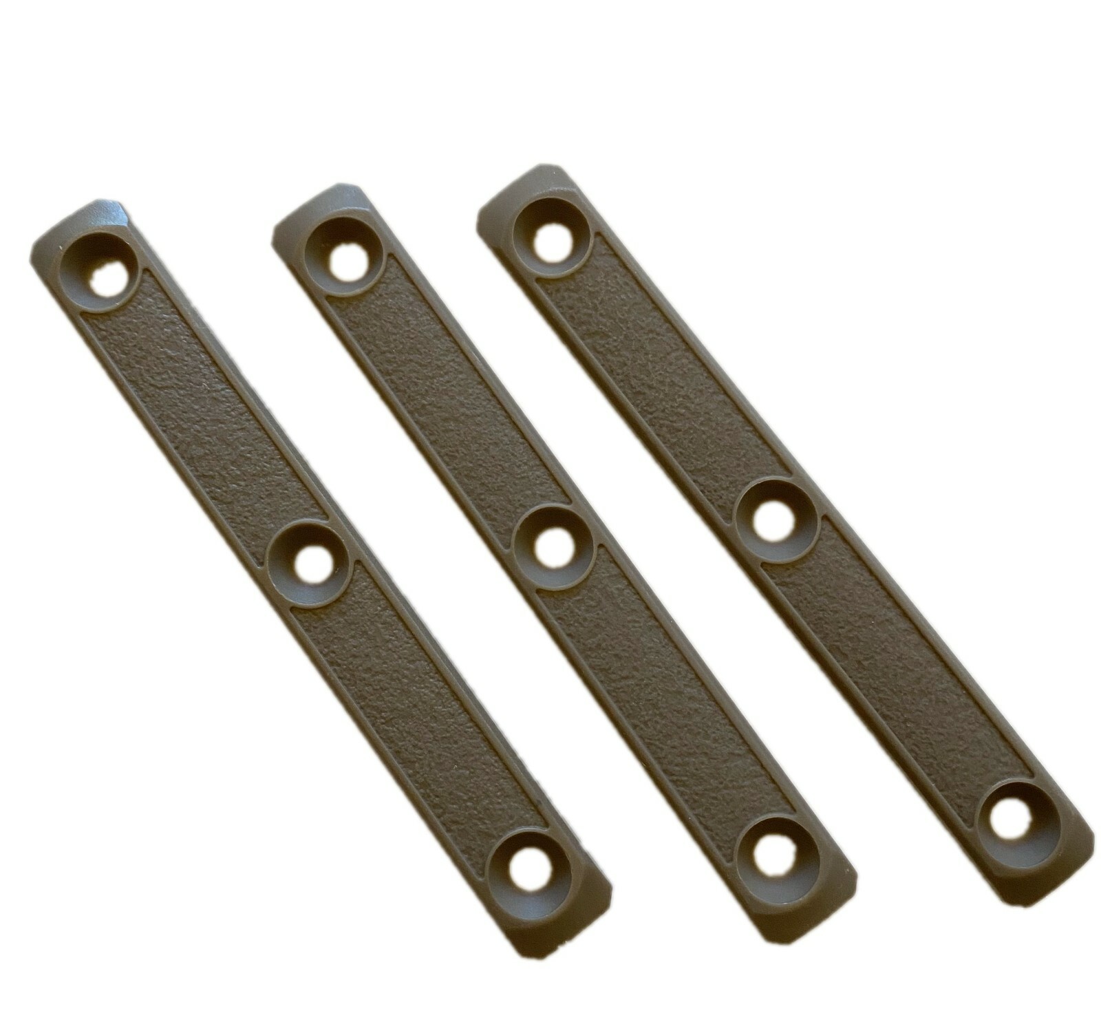 Pack of 3！FDE M-LOK rail 5" cover grip panels -(TAN 3-slot) For MLOK rails