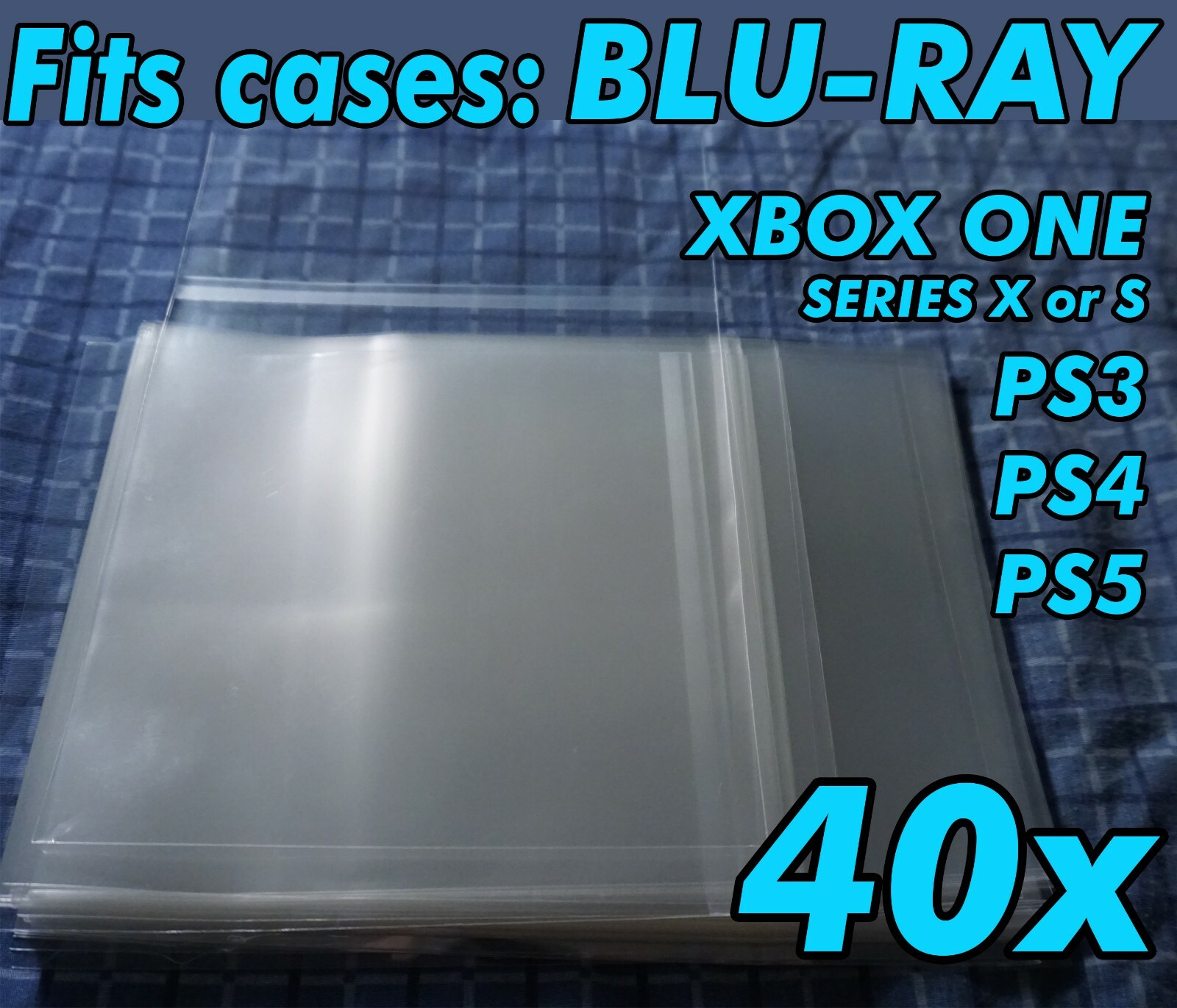 40x Resealable Sleeves PS3 PS4 PS5 Xbox One Game Case Protective Sleeve OPP