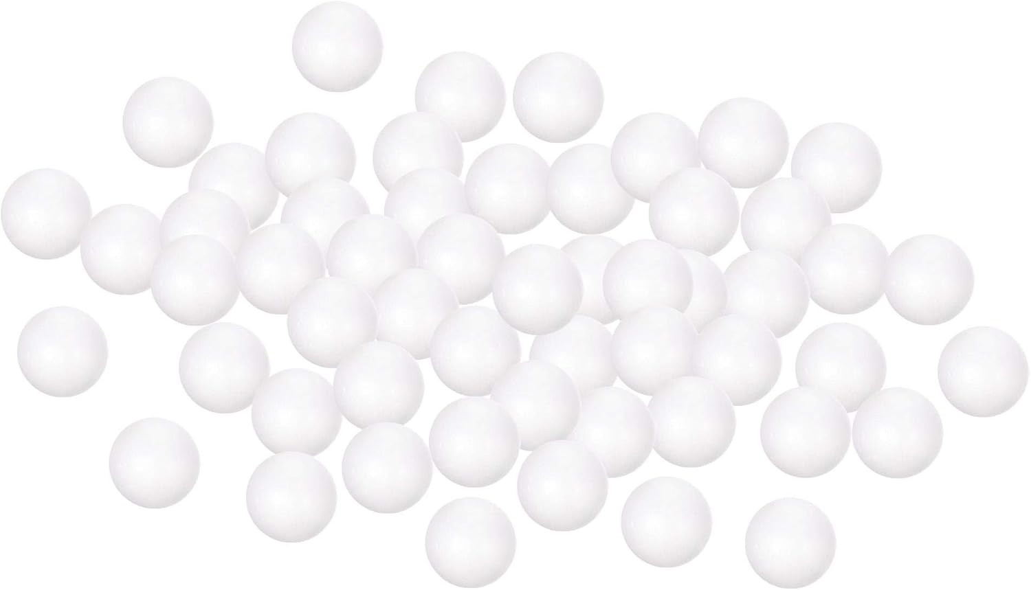 50Pcs 1.25" White Polystyrene Foam Balls Smooth round Solid Ball for Crafts, Art