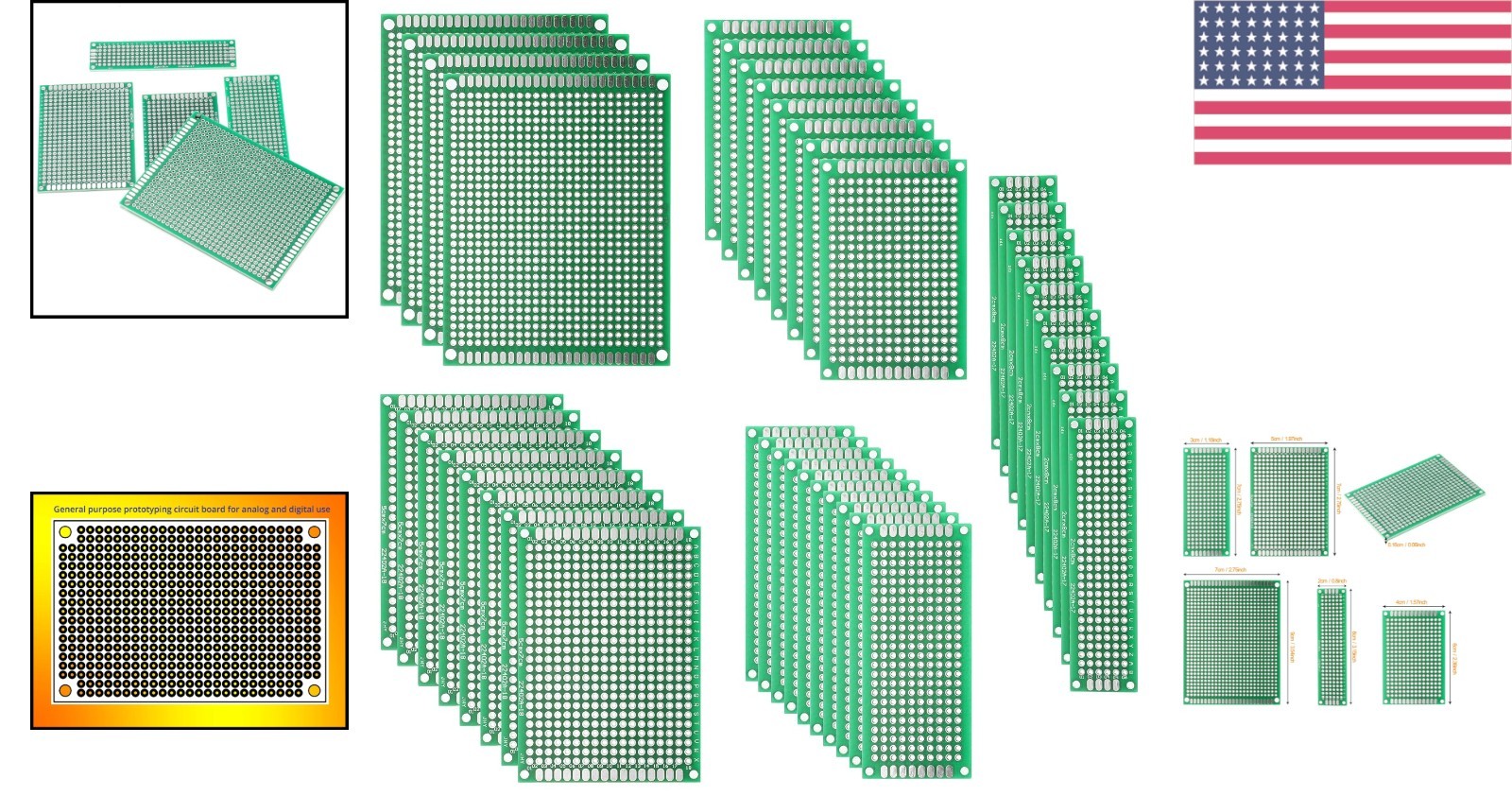 High-Quality Double-Sided PCB Circuit Boards Kit - 40 Pieces for DIY Projects