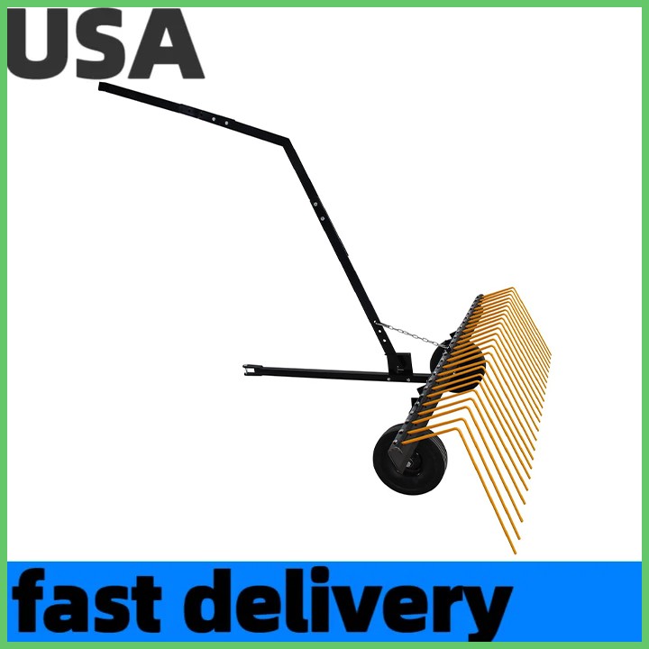 60 in ATV Tow Behind Durable Corrosion Resistant Steel Pine Straw Rake Tractor